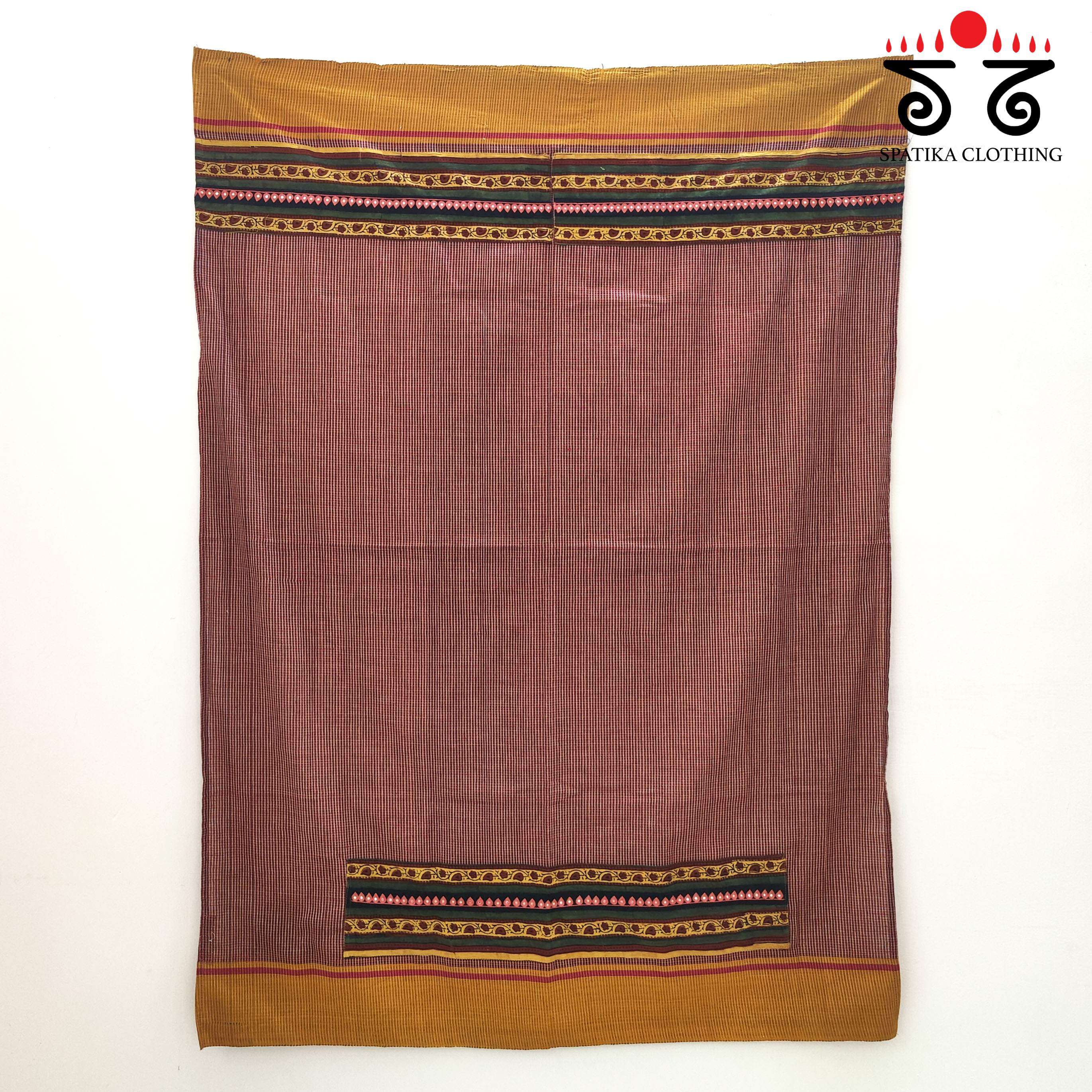 Hand Embroidered Ilkal Blouse Fabric