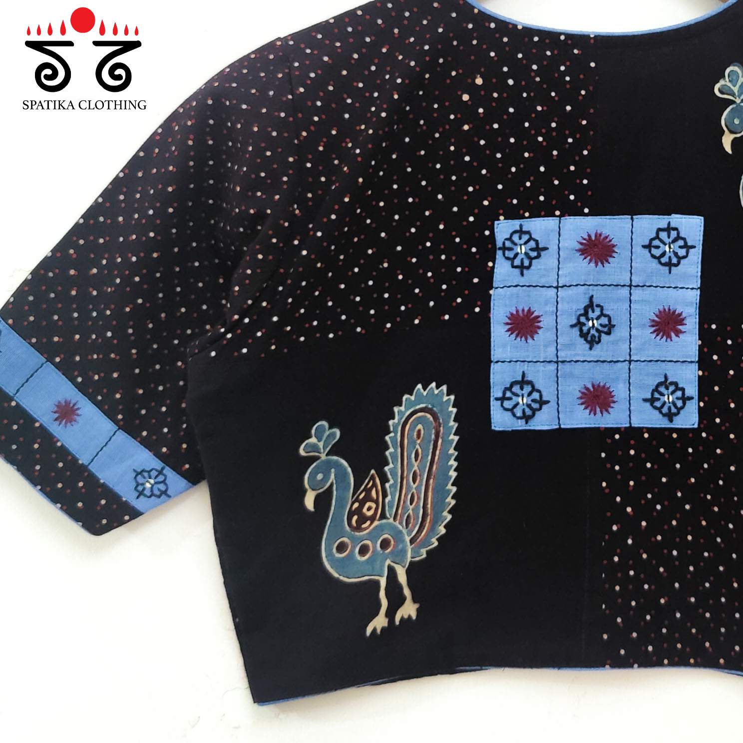 Black & Brown Morni Collage-Handcrafted Blouse