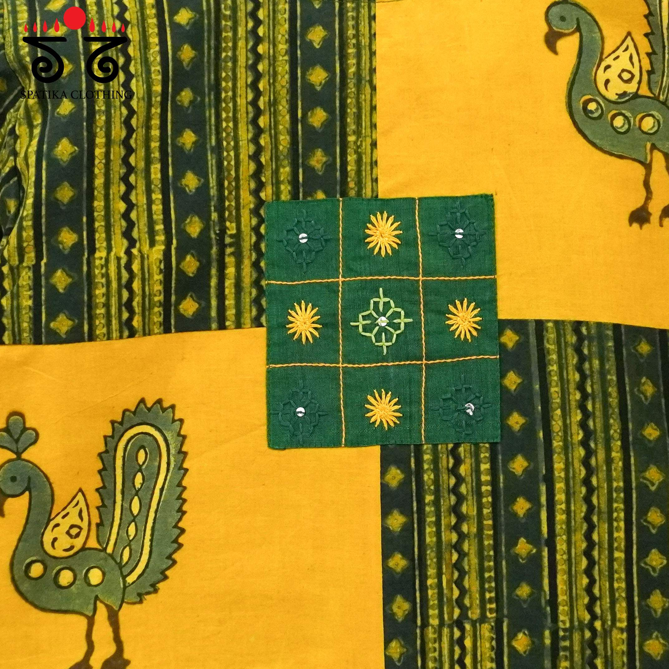 Green Morni Collage-Handcrafted Blouse