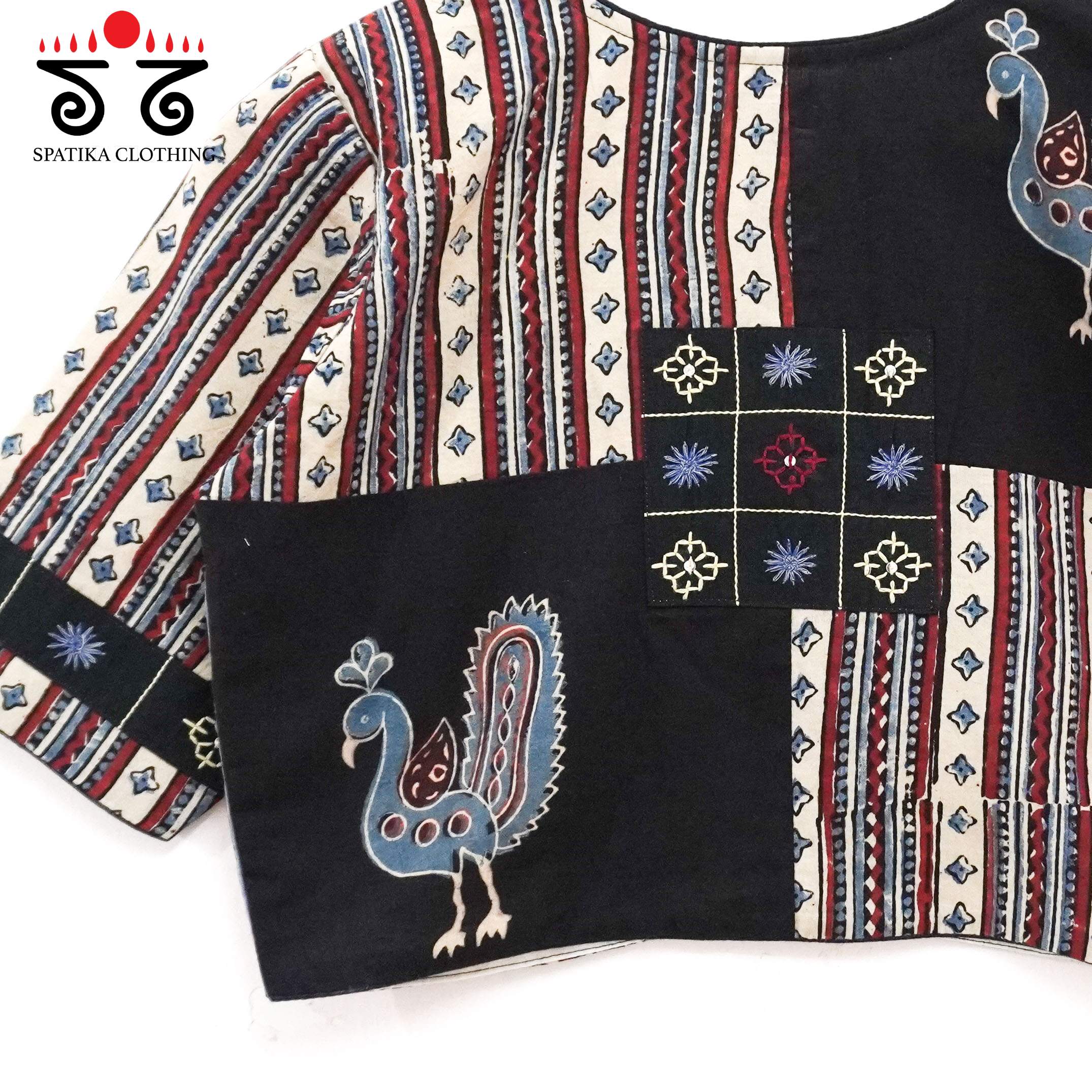 Black Morni Collage-Handcrafted Blouse