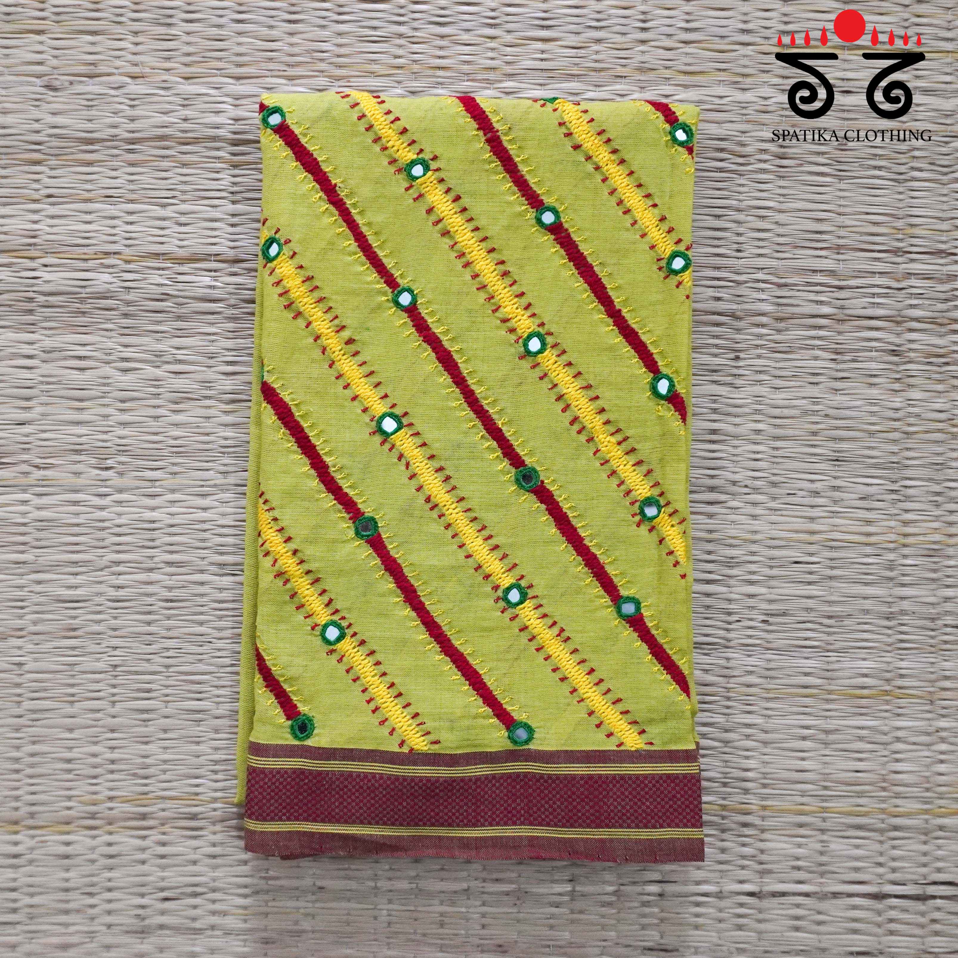 Banjara Hand Embroidered Andhra Cotton Blouse Fabric