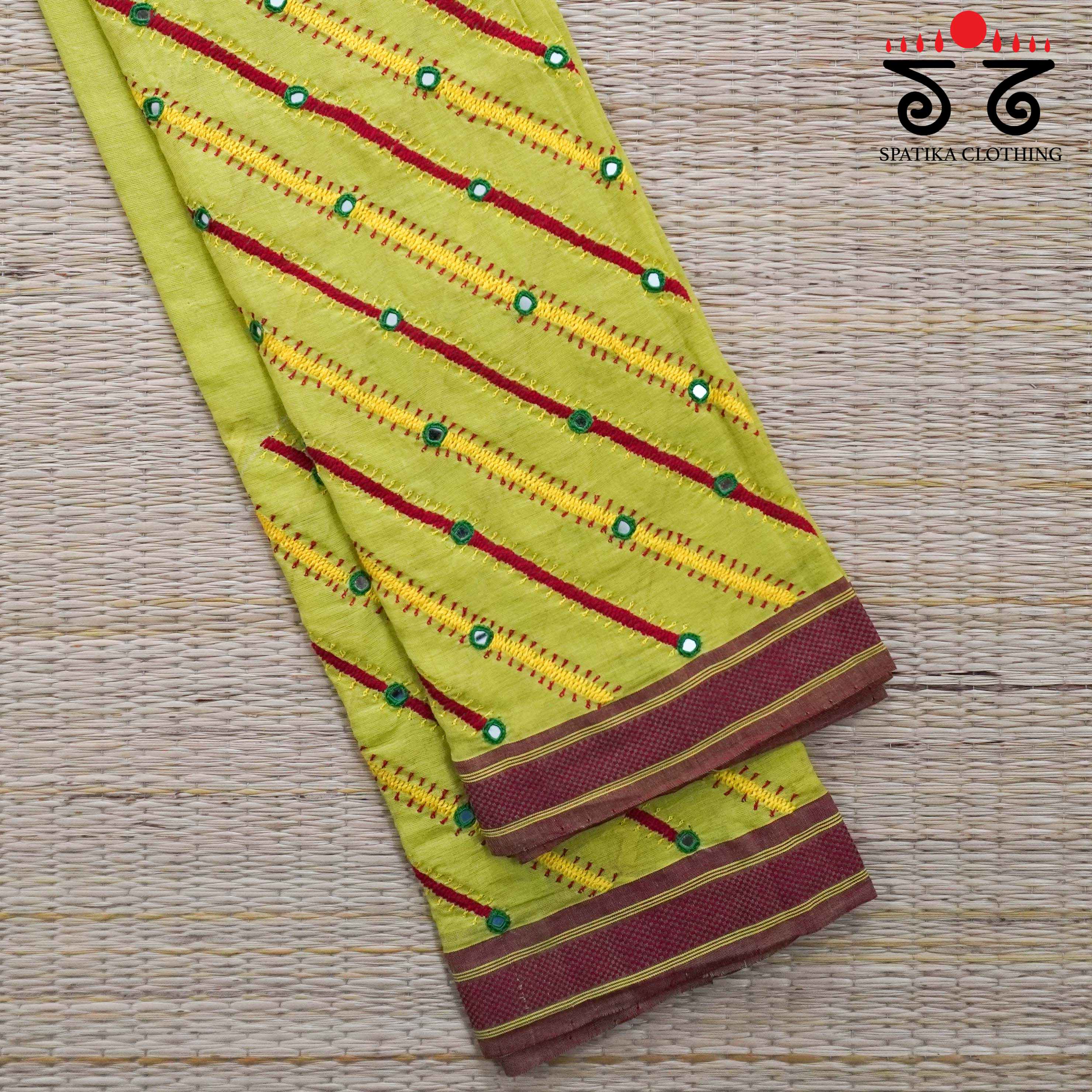 Banjara Hand Embroidered Andhra Cotton Blouse Fabric