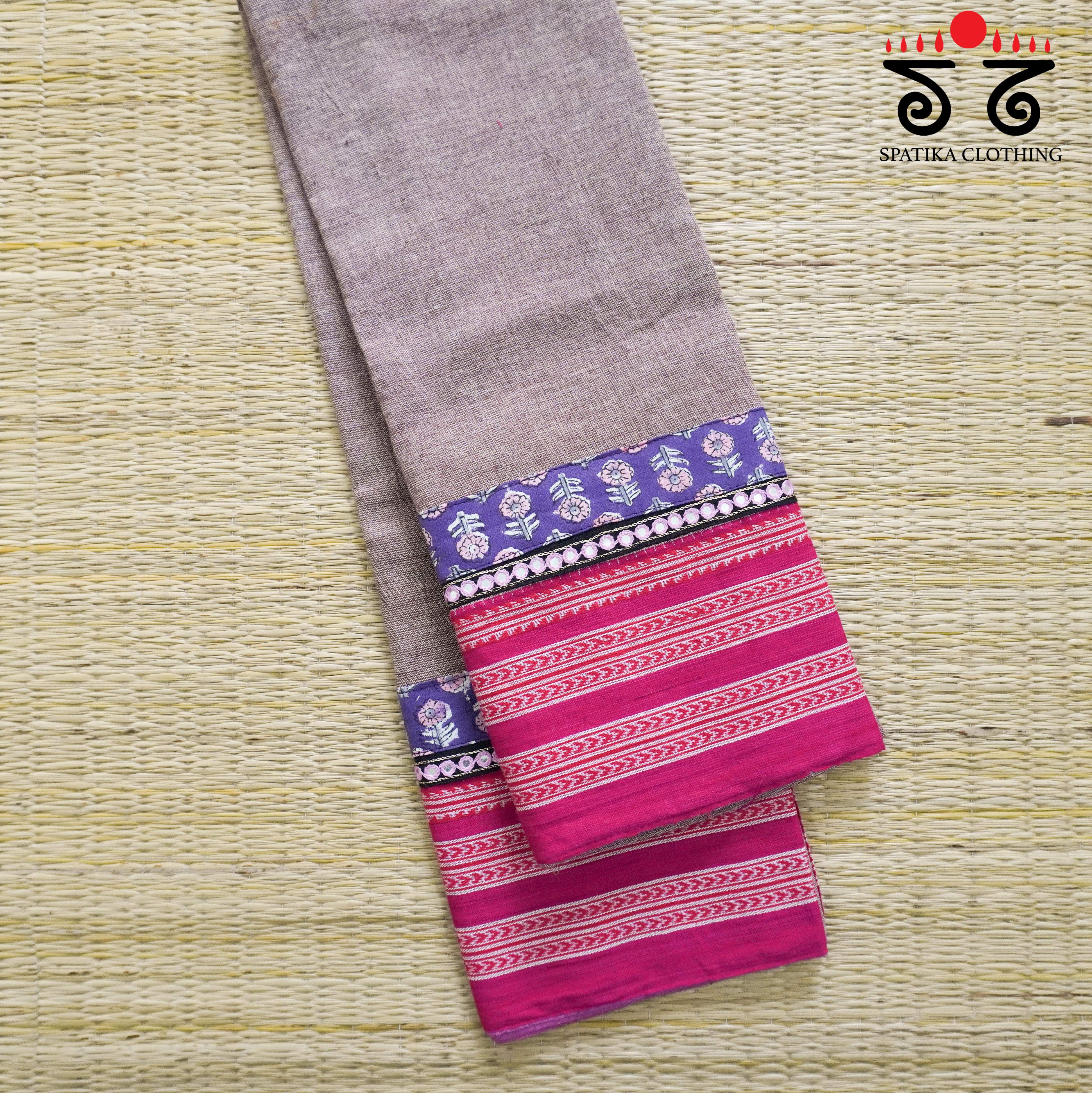 Hand Embroidered Ilkal Blouse Fabric