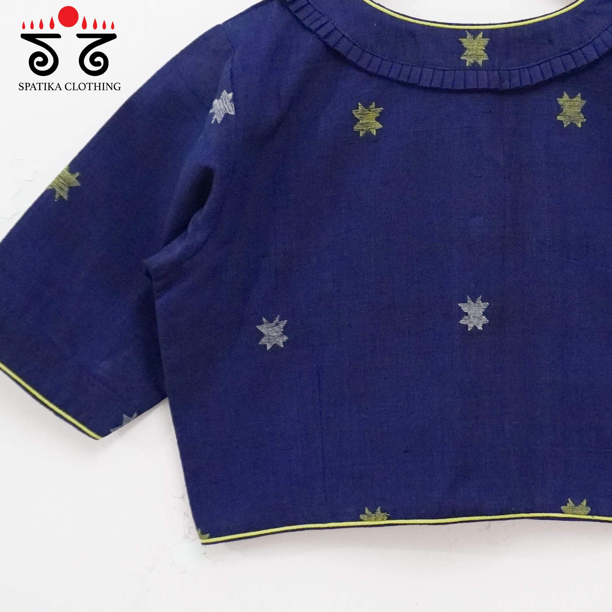 The Frilled Jamdhani Blouse