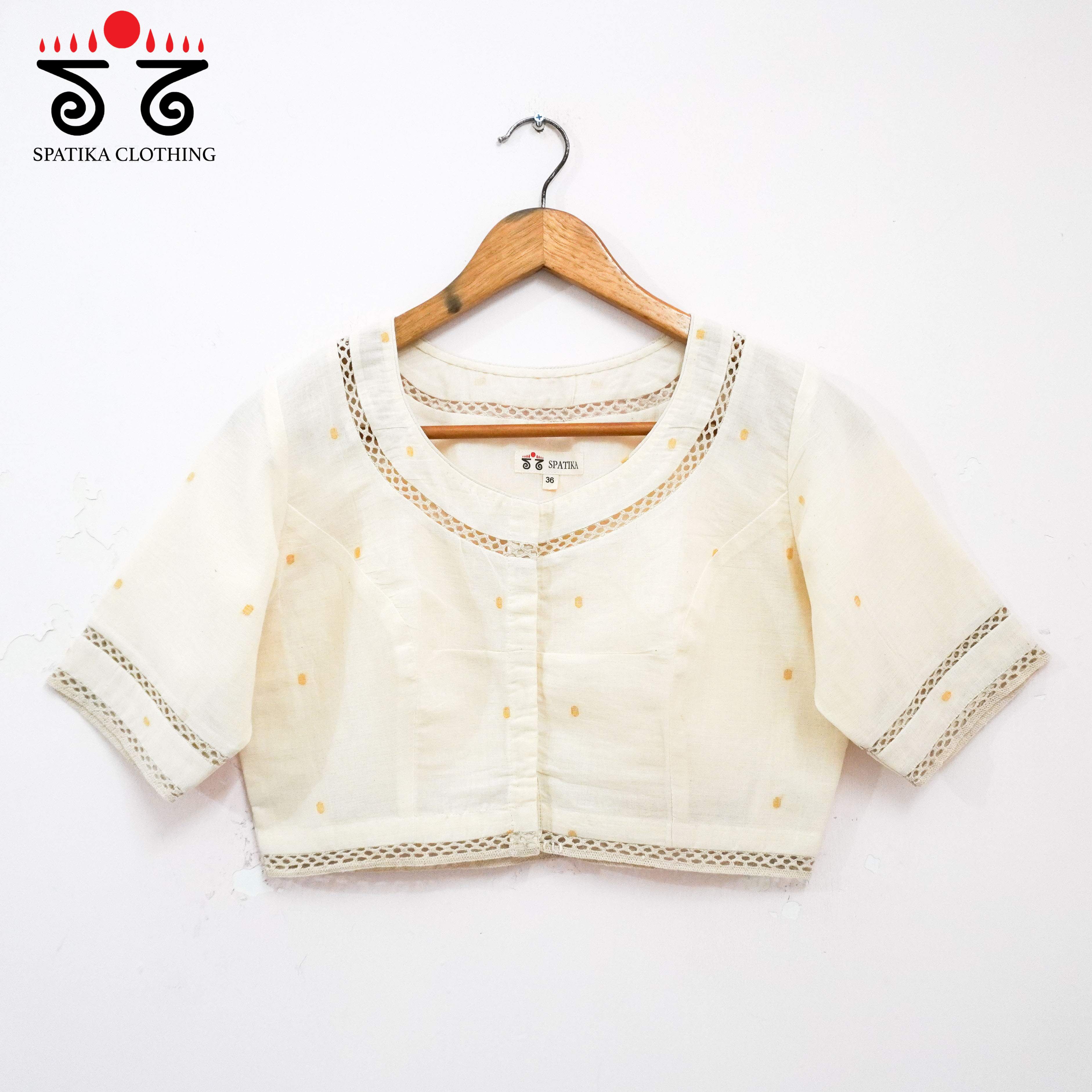 Jamdhani Lace Blouse - Yellow Butta!