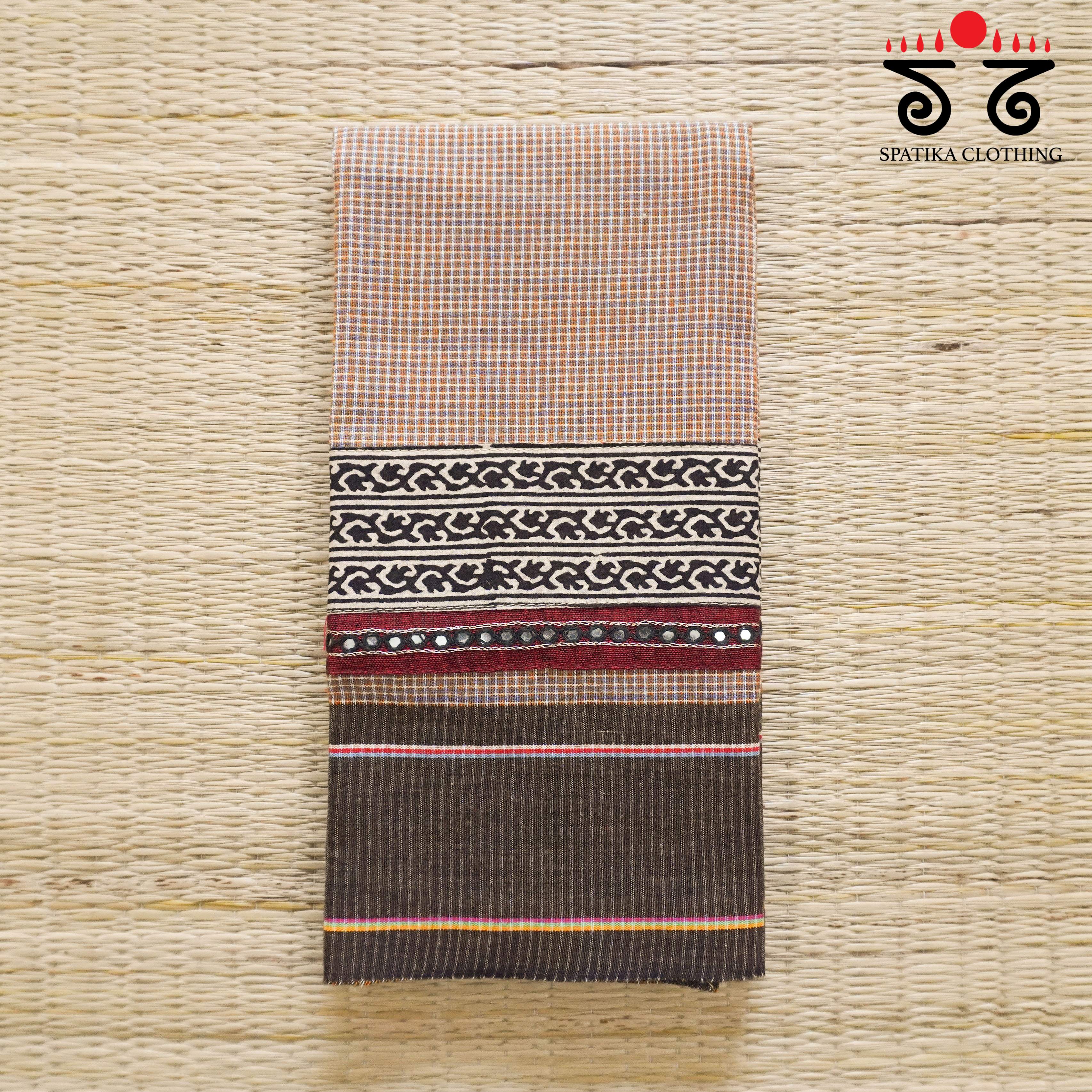 Hand Embroidered Ilkal Blouse Fabric