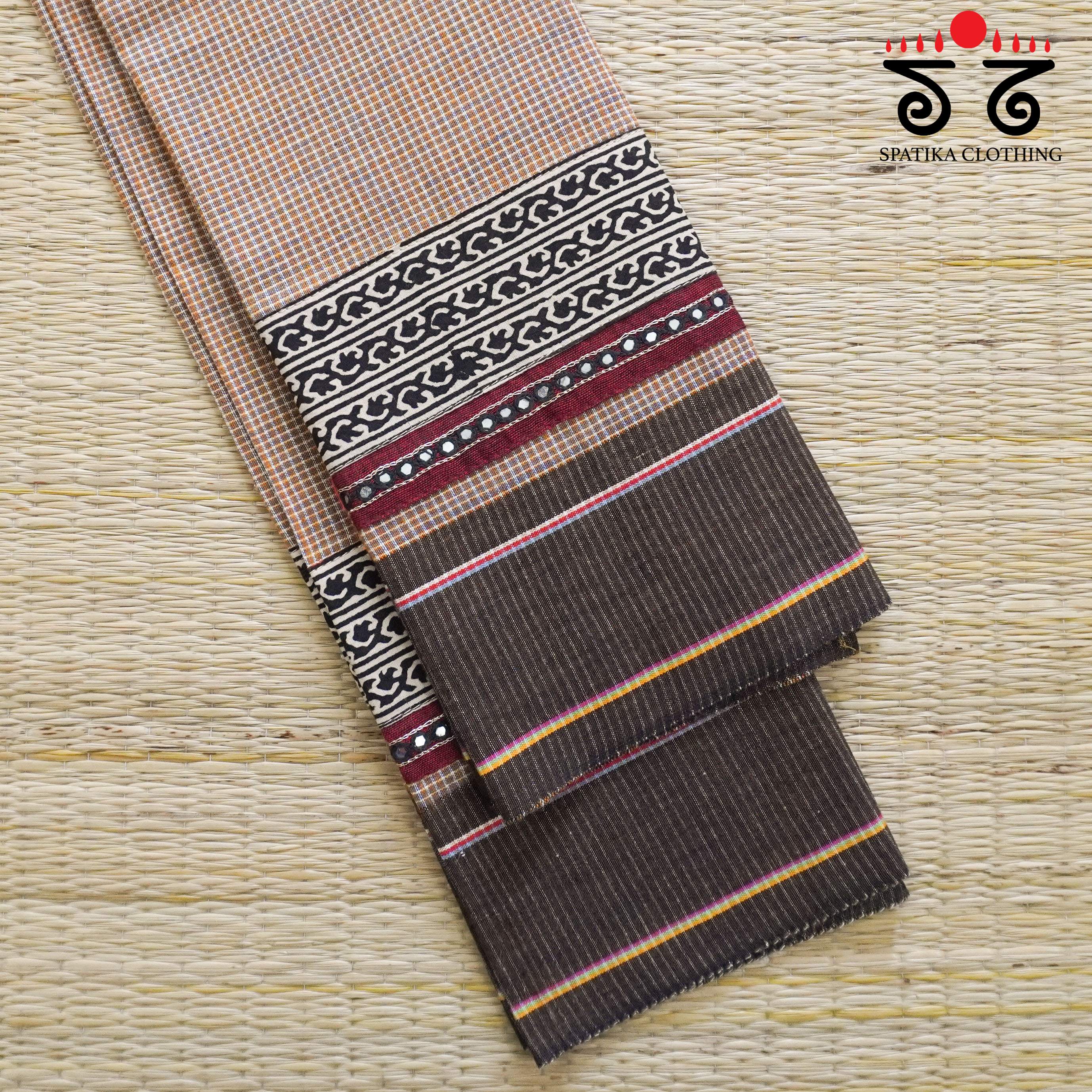 Hand Embroidered Ilkal Blouse Fabric