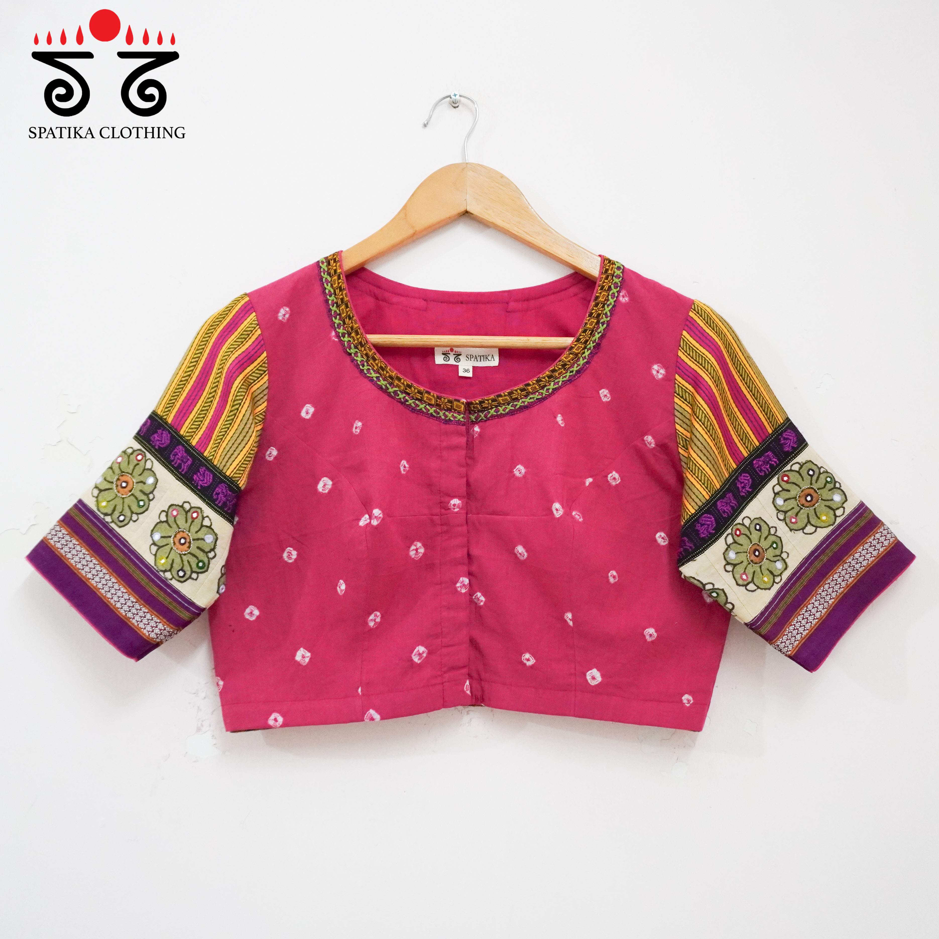 Bandhini-Pen Kalamkari Handcrafted Blouse