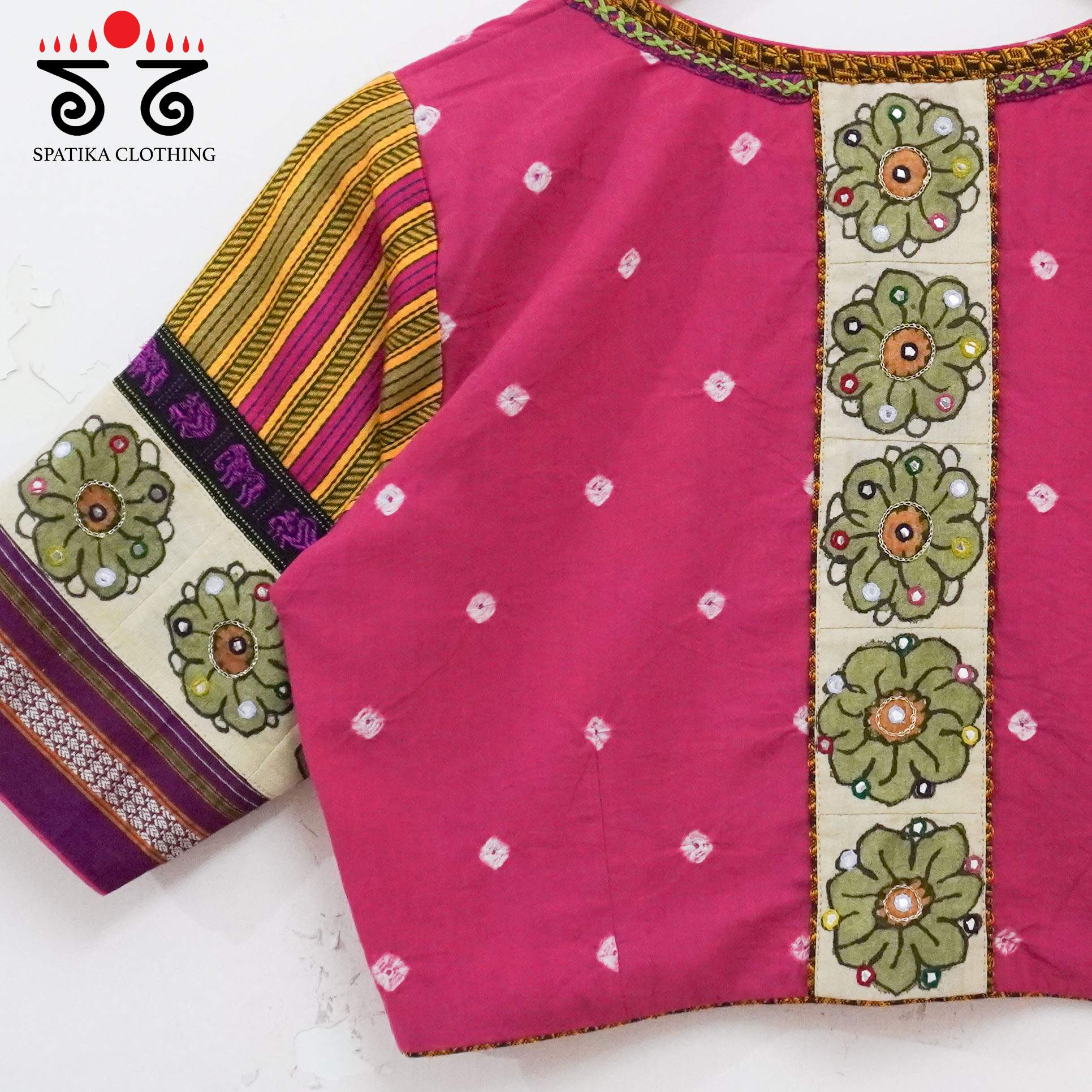 Bandhini-Pen Kalamkari Handcrafted Blouse