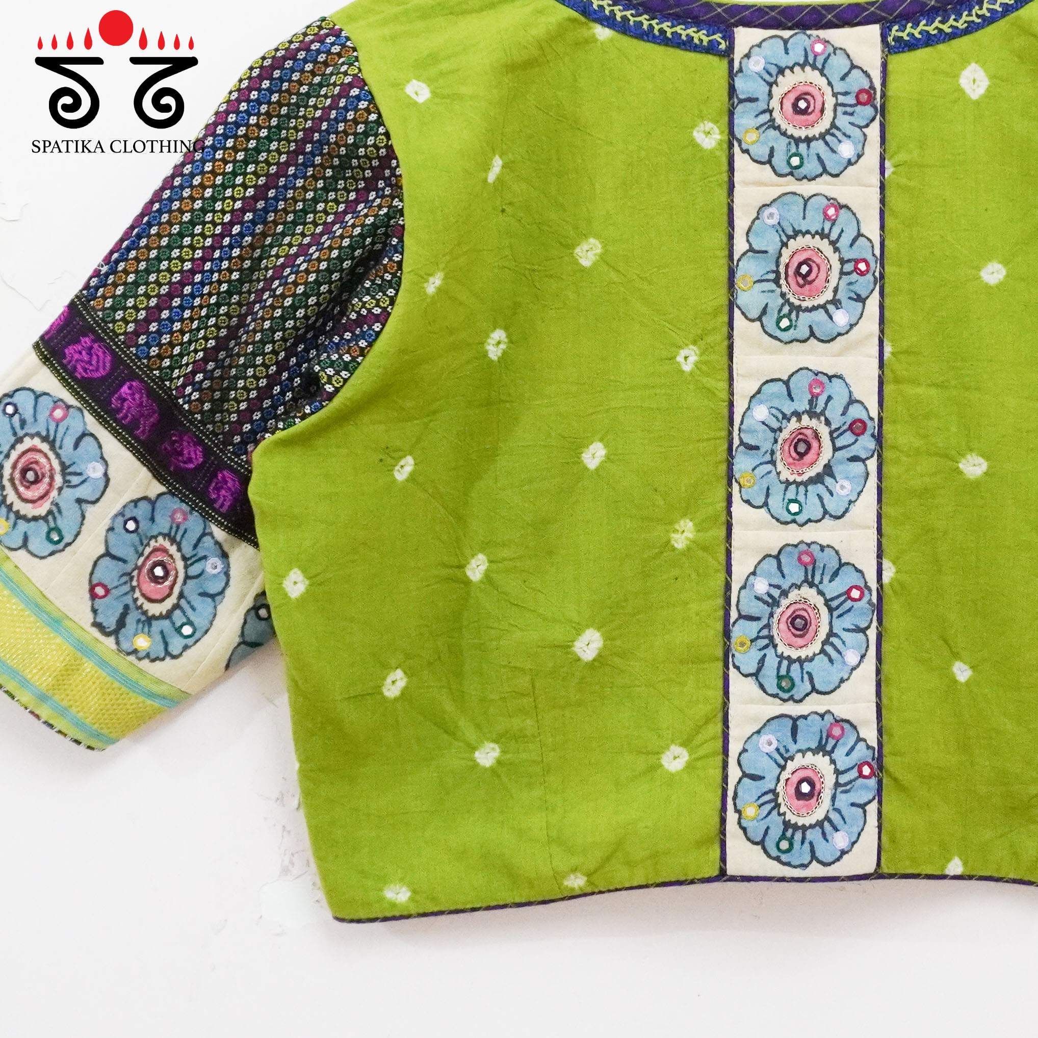 Bandhini-Pen Kalamkari Handcrafted Blouse