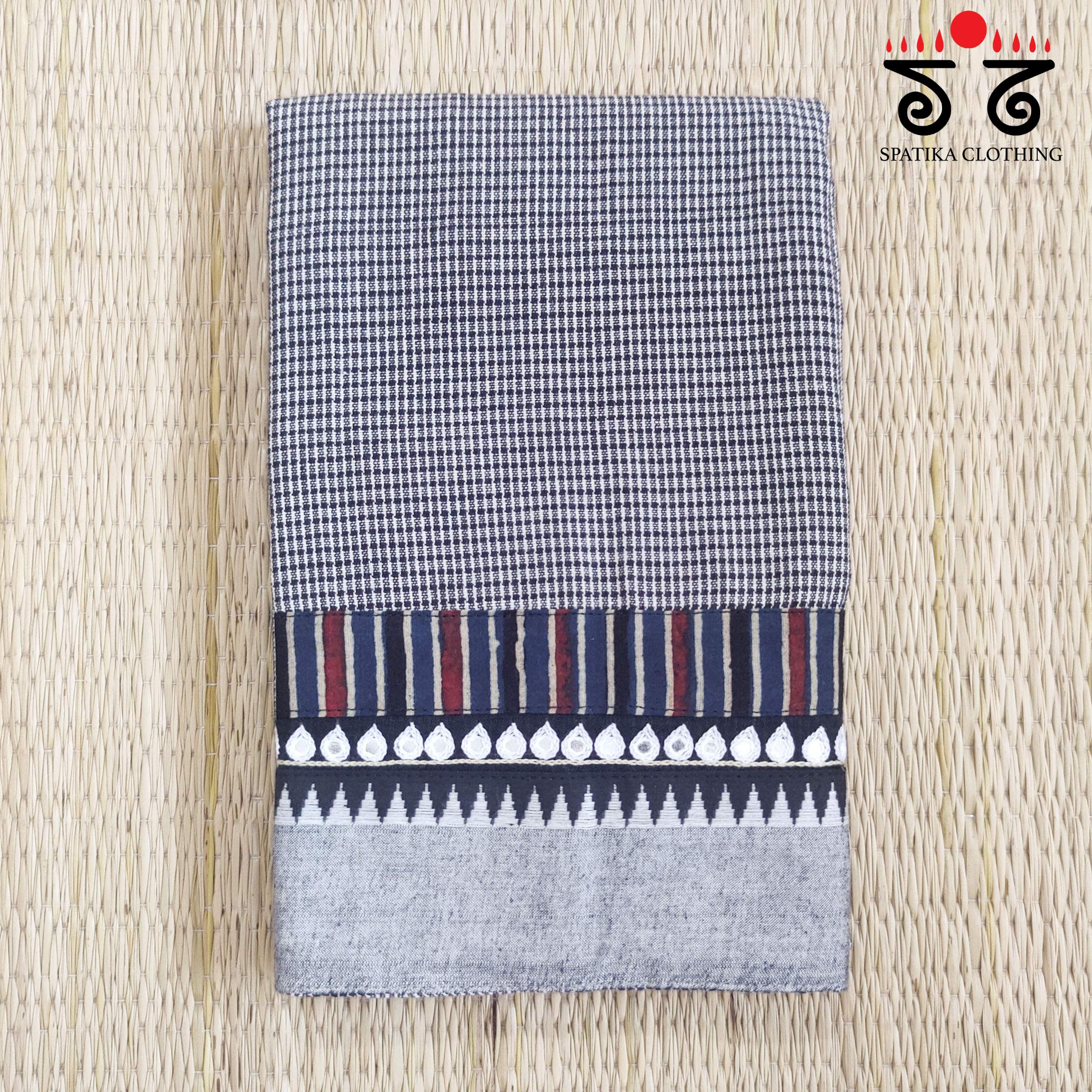 Hand Embroidered Ilkal Blouse Fabric