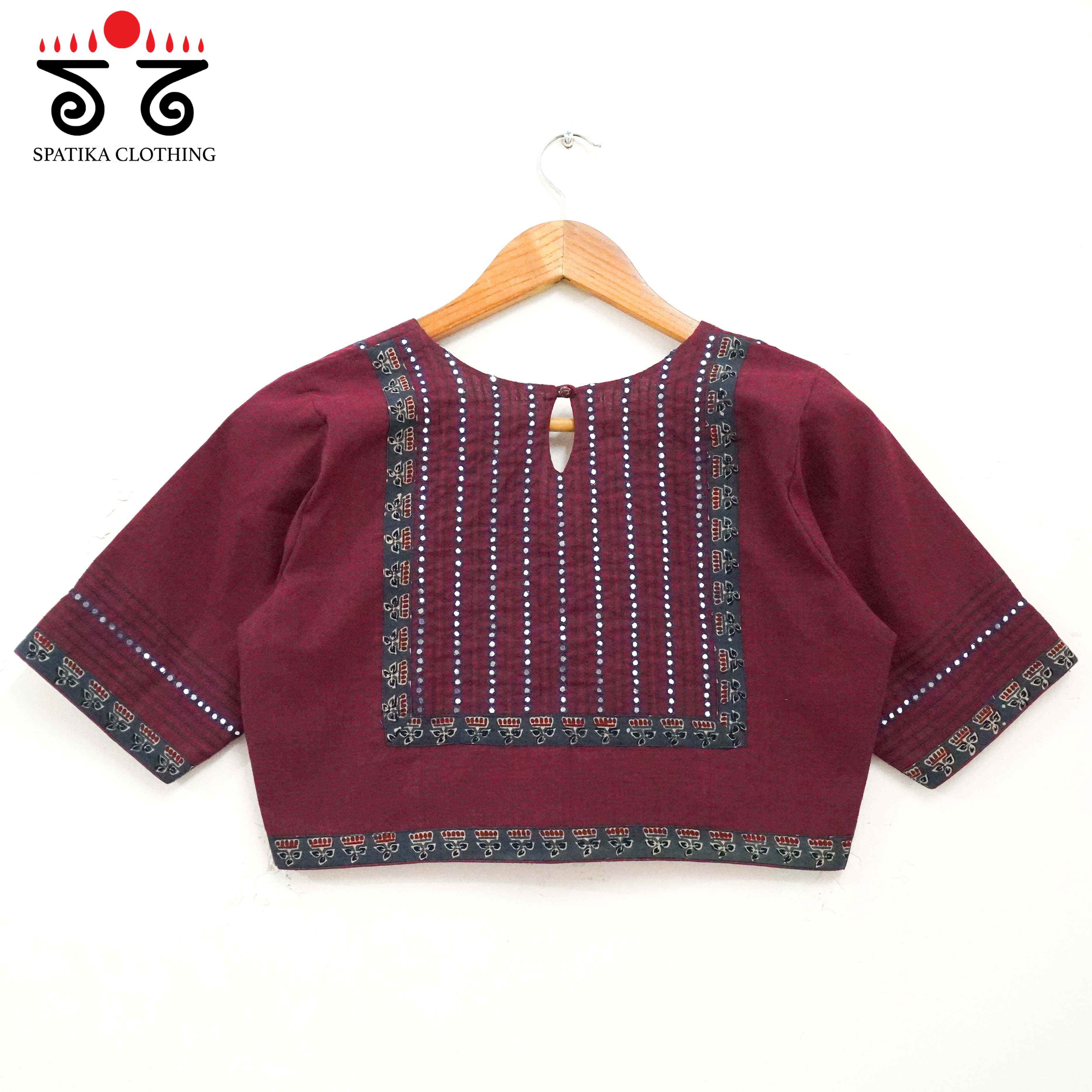 Mirror Work Hand embroidered Blouse