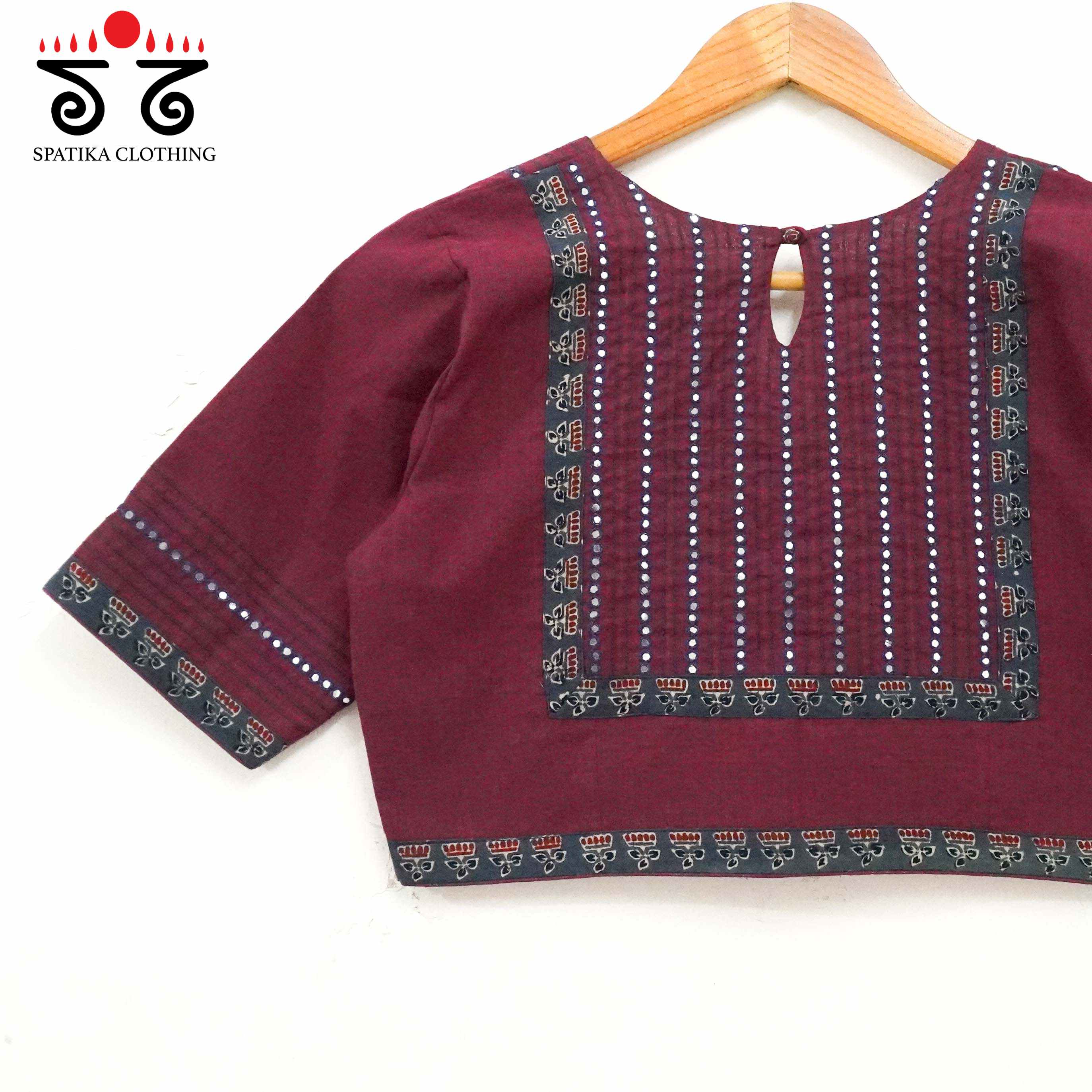 Mirror Work Hand embroidered Blouse