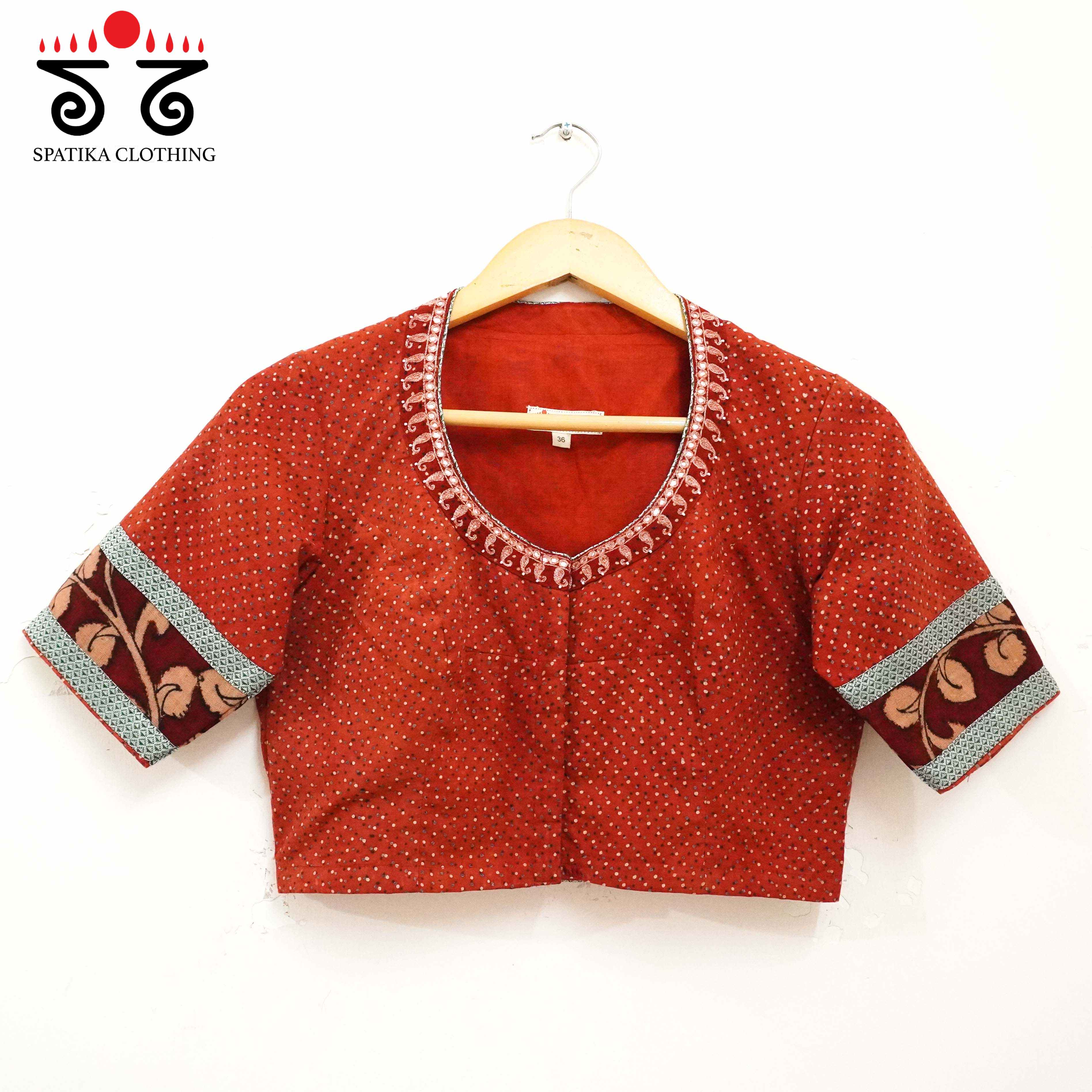 Ajrak Pen Kalamkari - Handcrafted Blouse