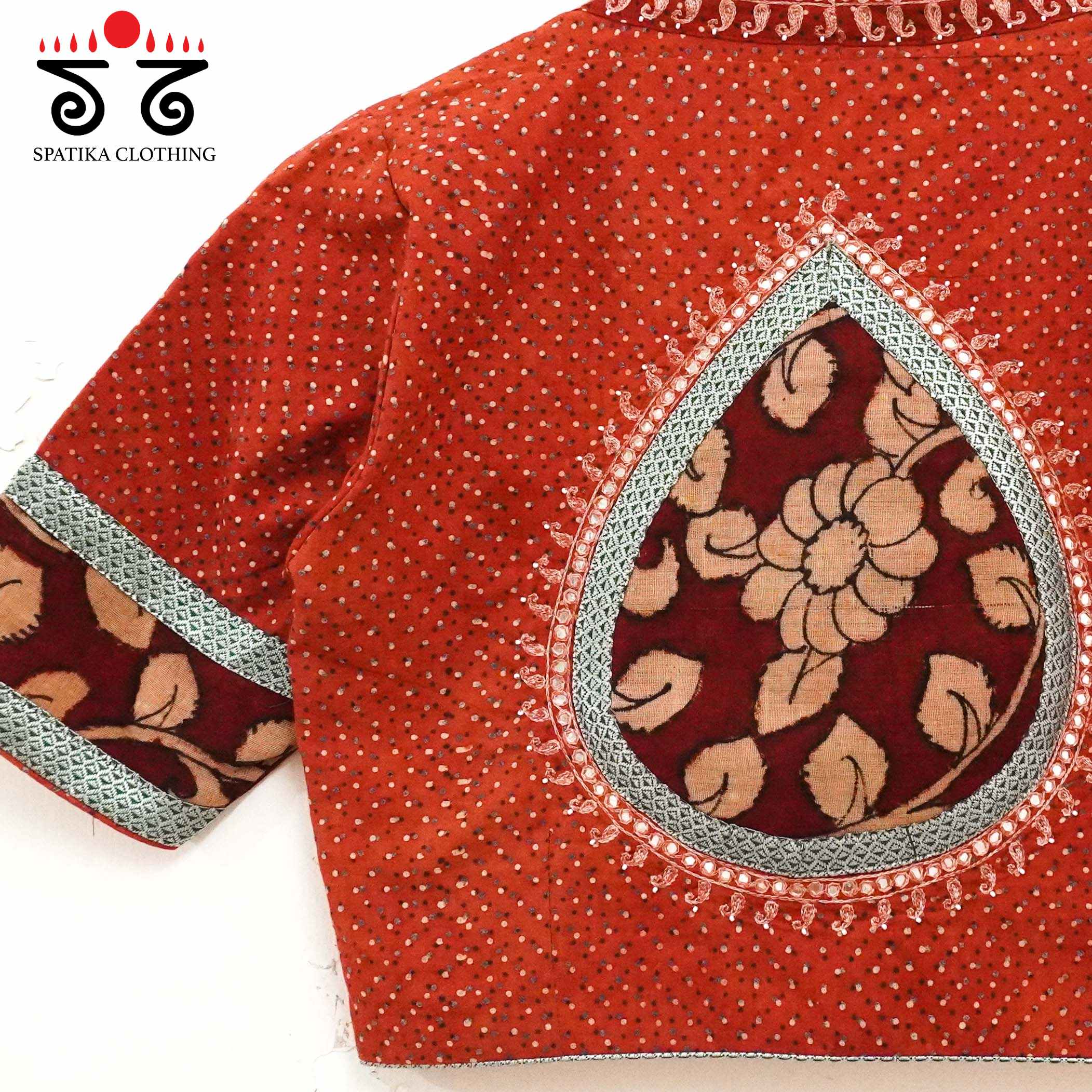 Ajrak Pen Kalamkari - Handcrafted Blouse