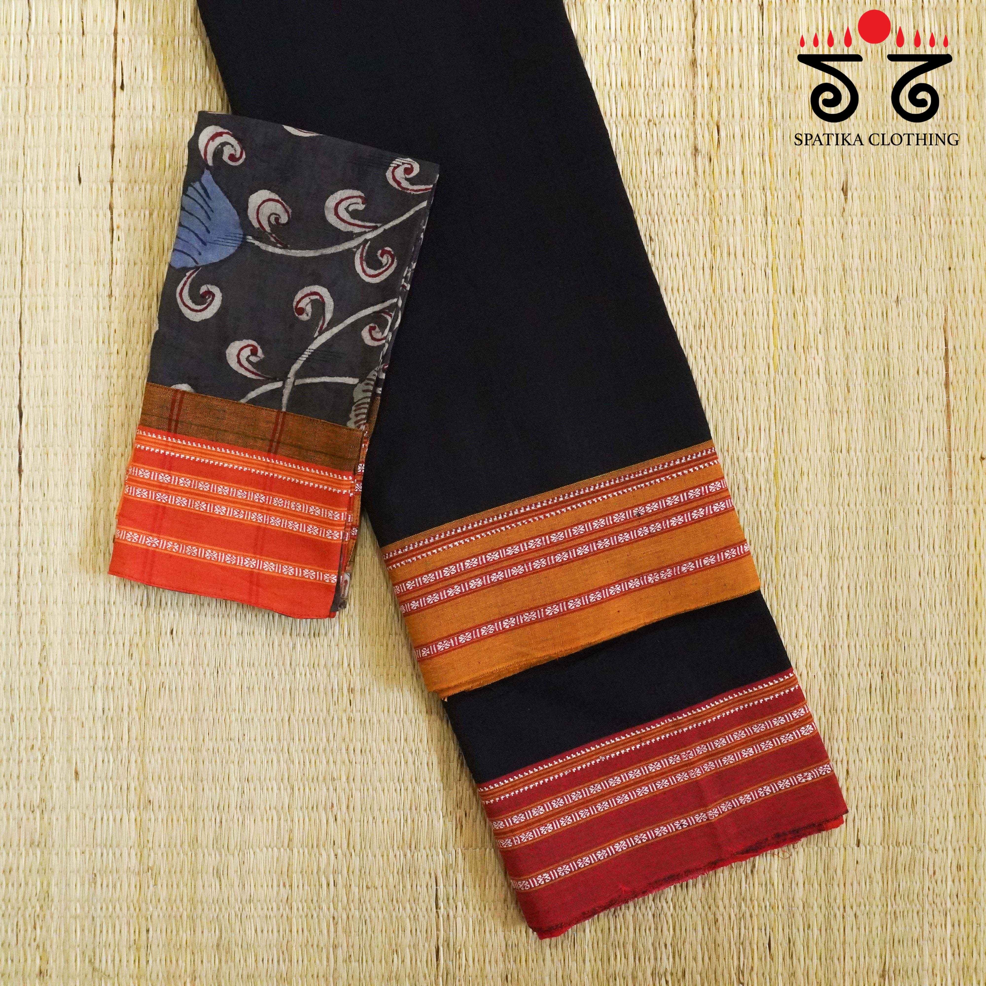 Ilkal Handwoven Cotton Saree - Pen Kalamkari Blouse