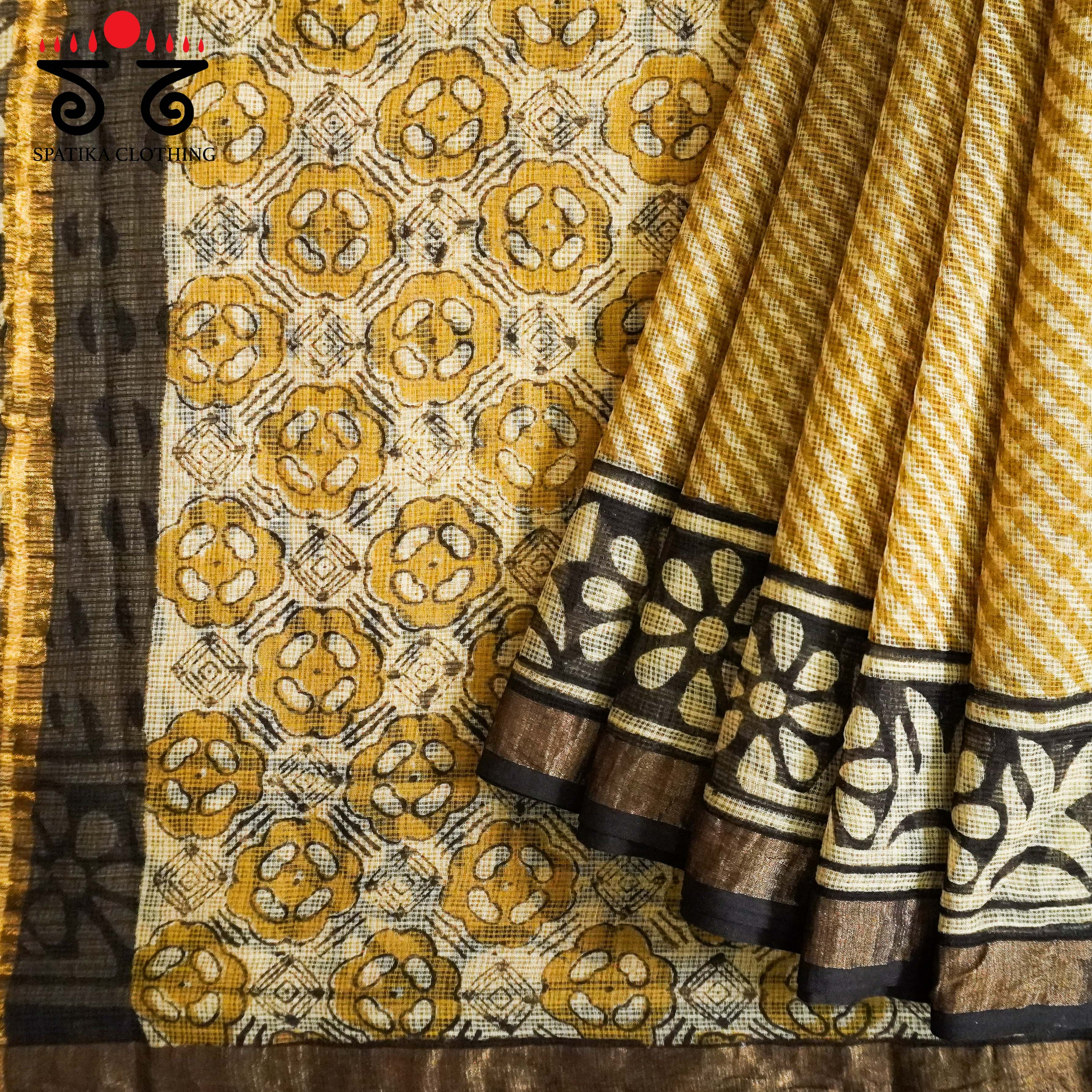 Kota Hand block printed saree