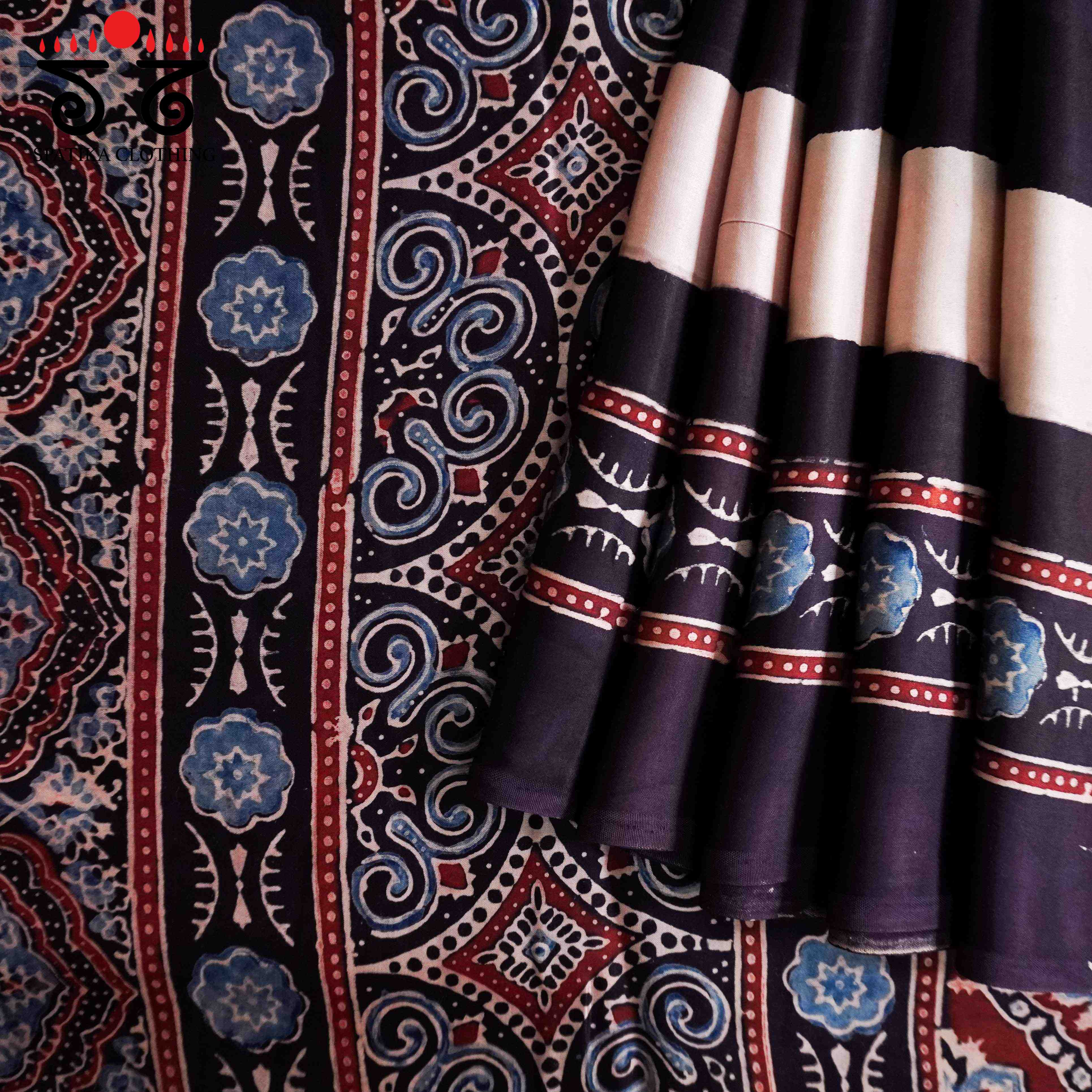 Ajrak Modal Silk Saree