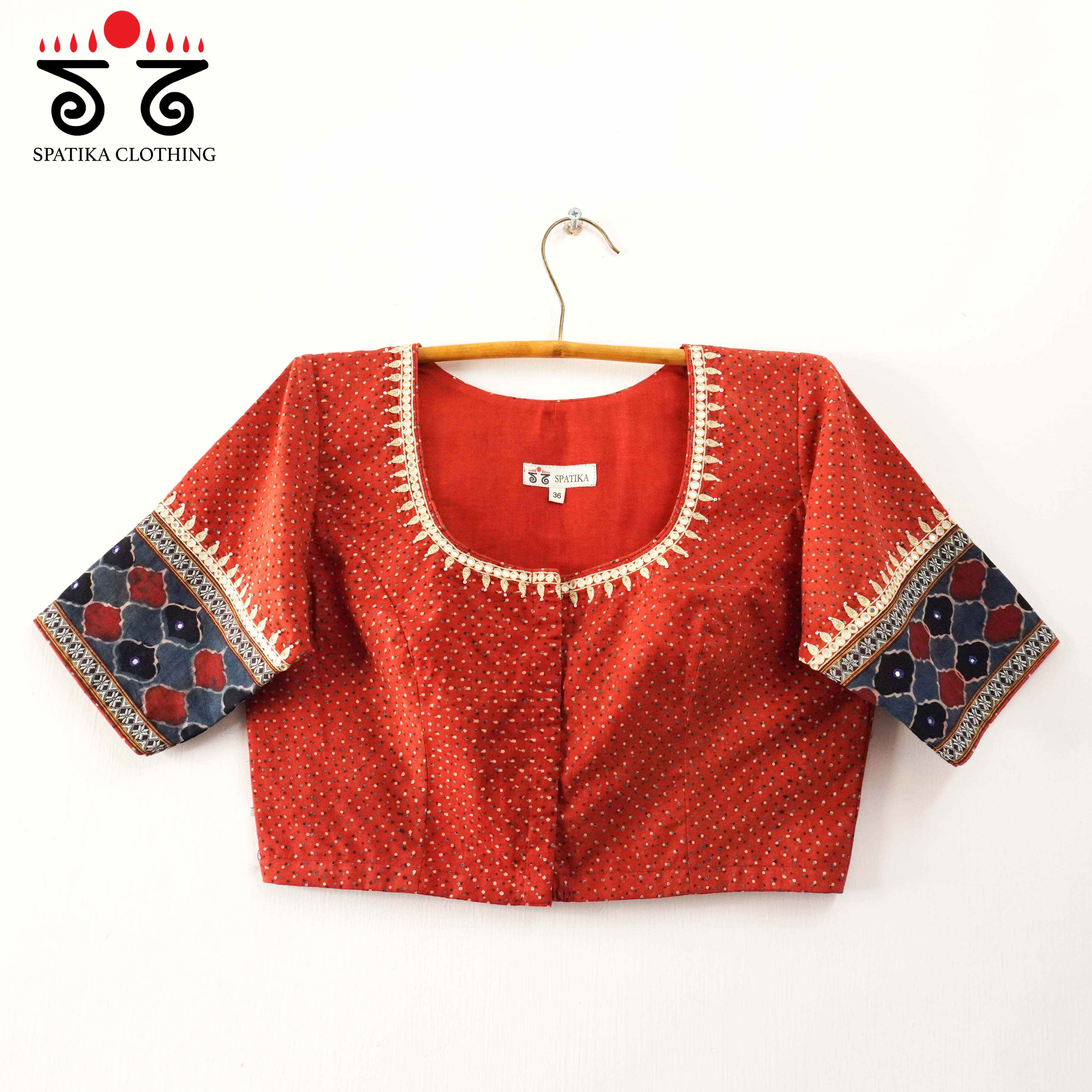 Ajrak Khun Handembroidered Blouse