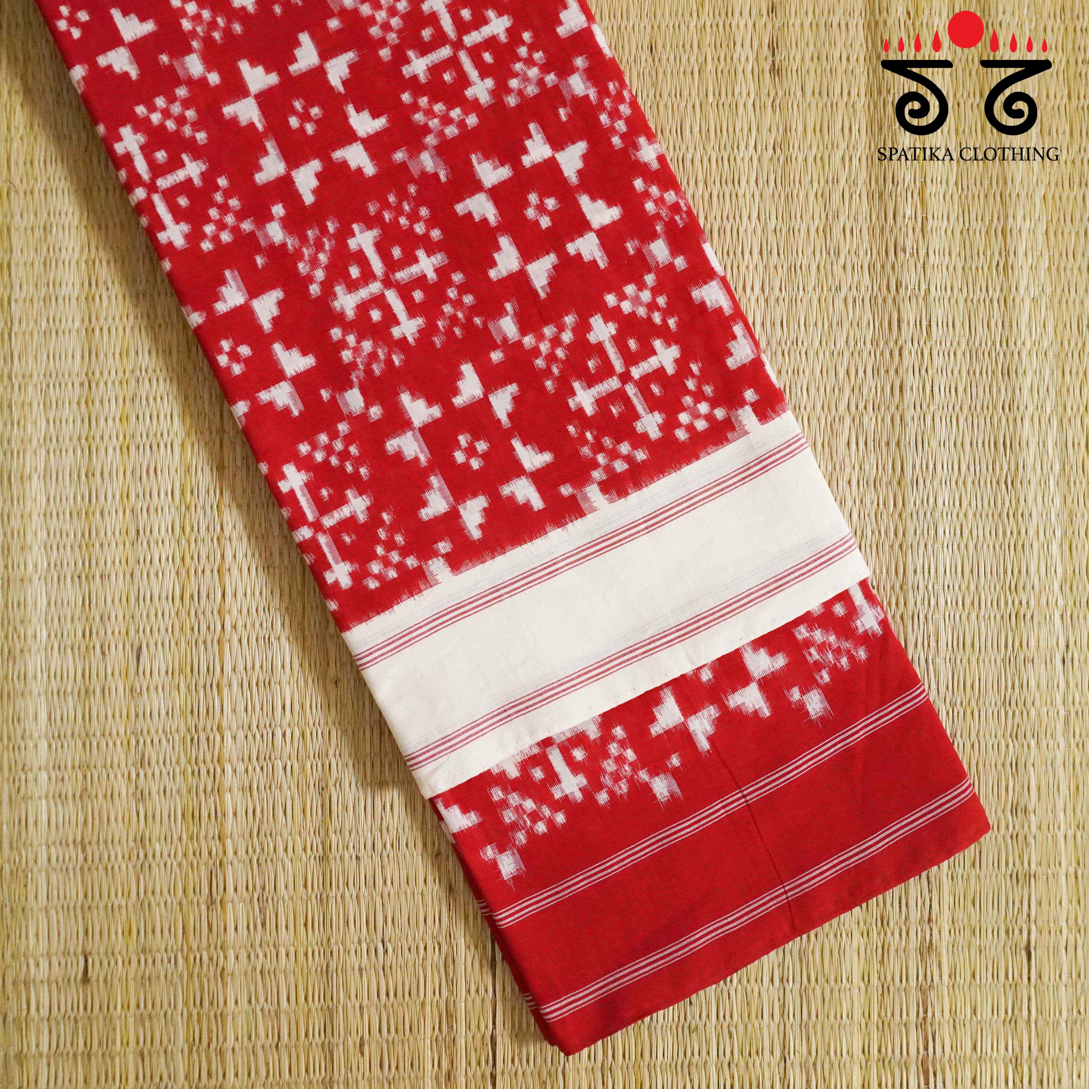 Telia Double Ikat - Handwoven Cotton Saree