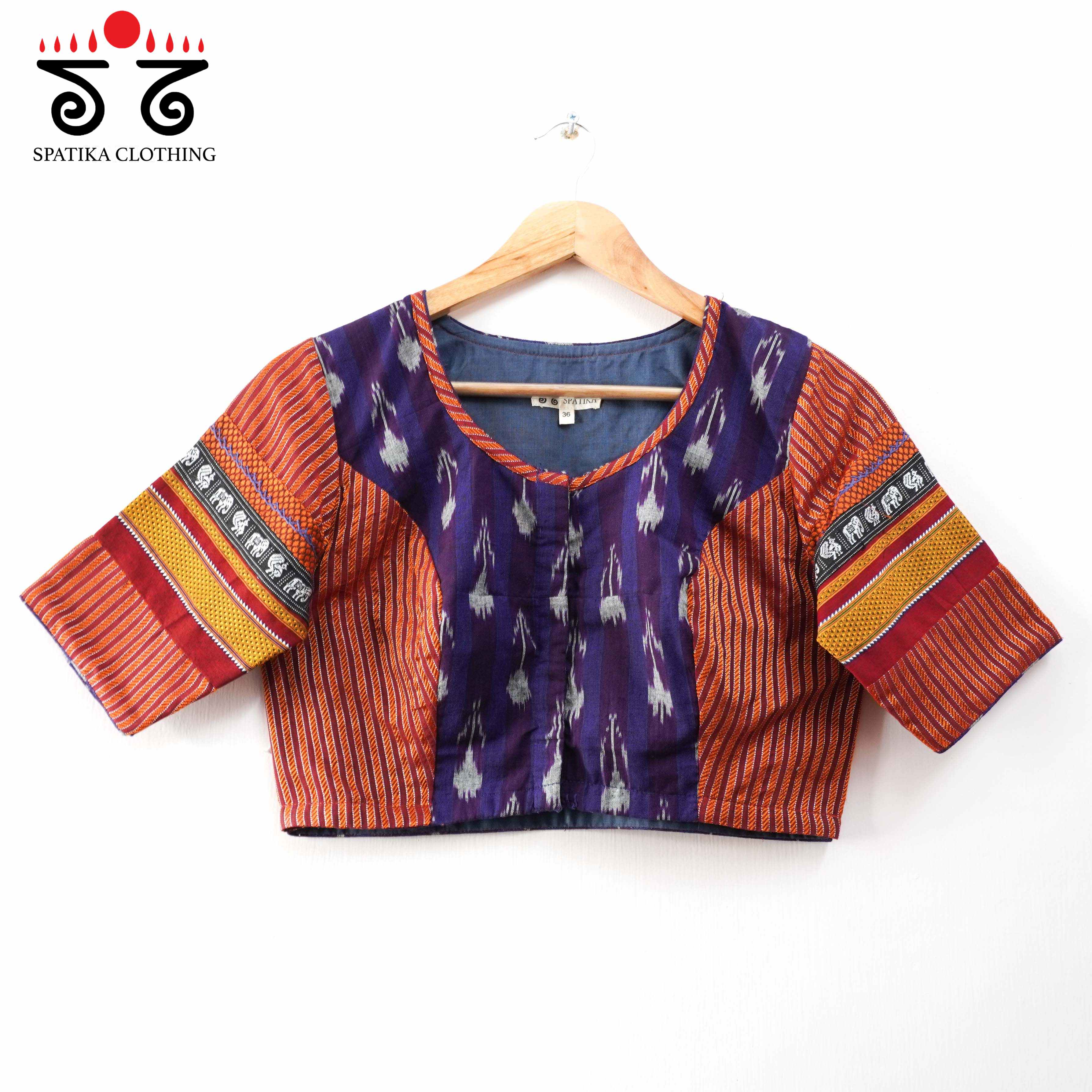 Purple Ikat Khun-Hand crafted Blouse