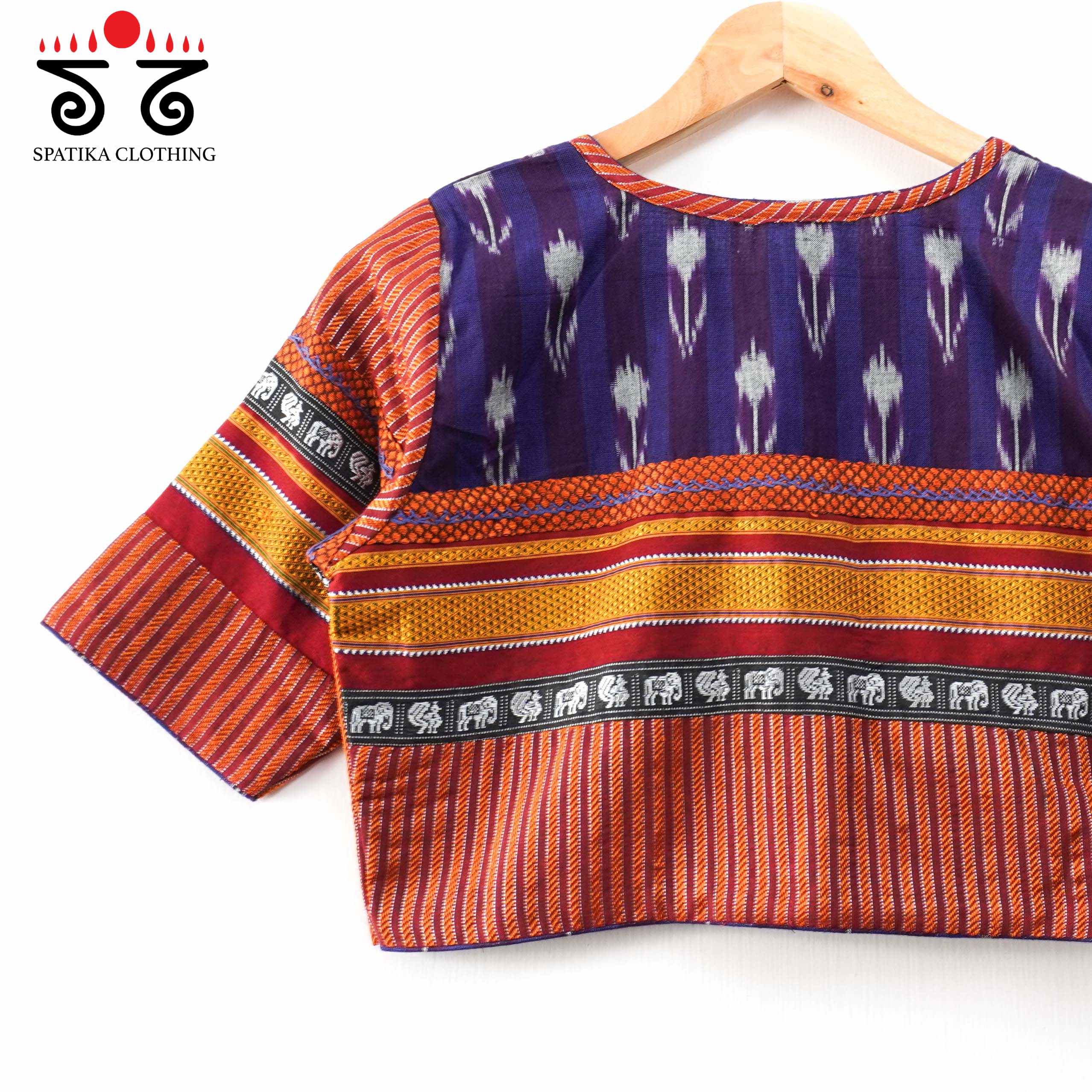 Purple Ikat Khun-Hand crafted Blouse