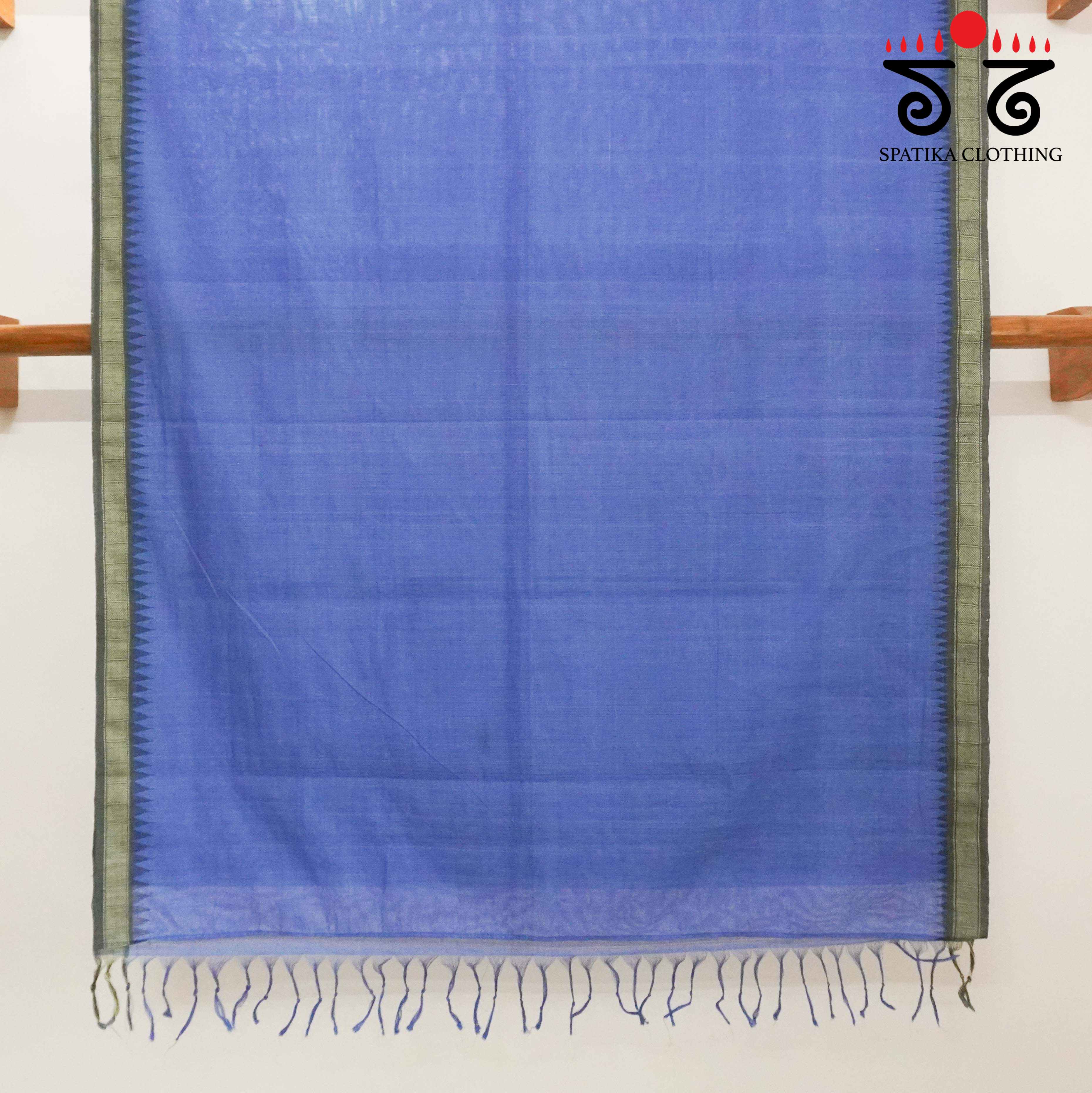 Blue Ponduru Handspun Cotton Saree - With Special Blouse