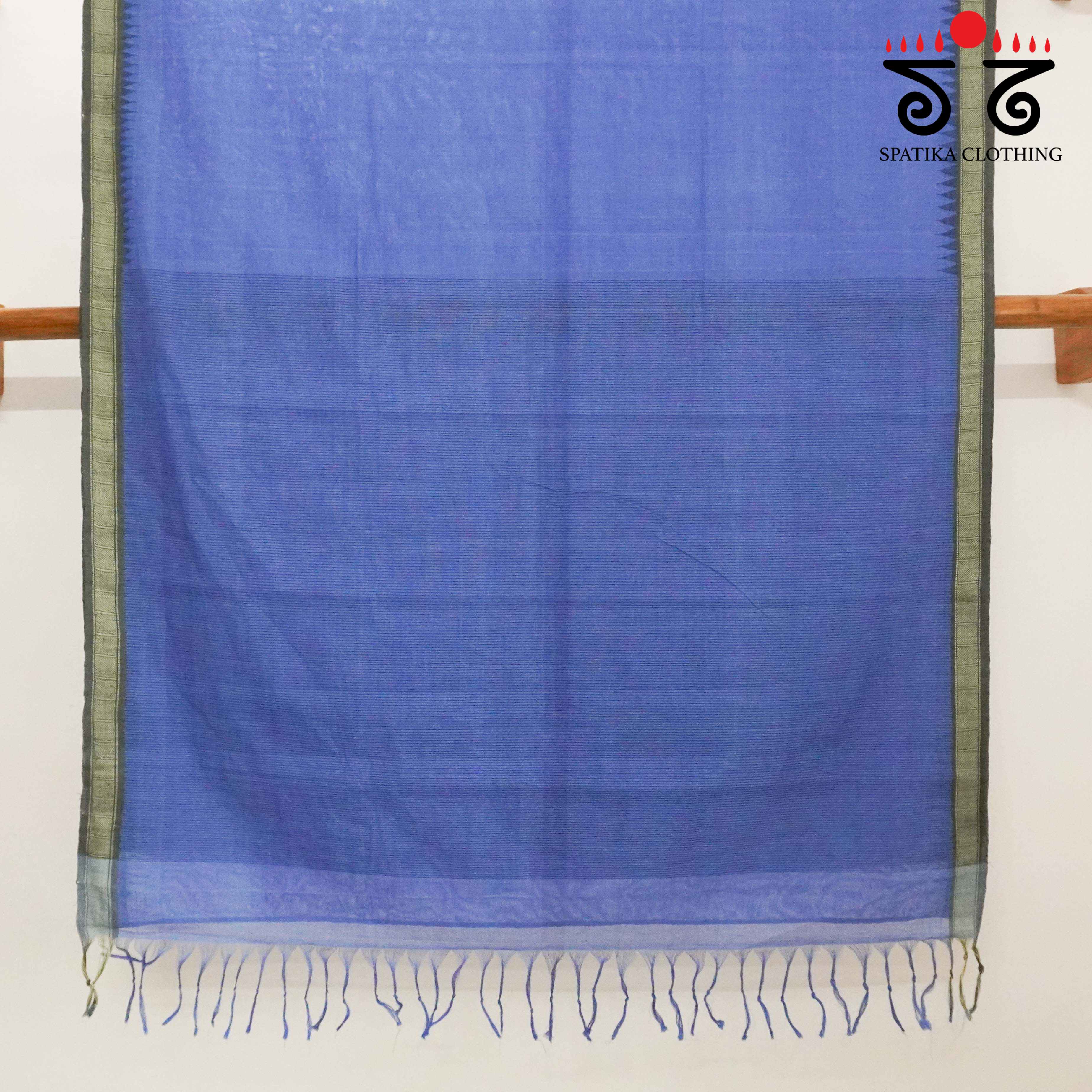 Blue Ponduru Handspun Cotton Saree - With Special Blouse