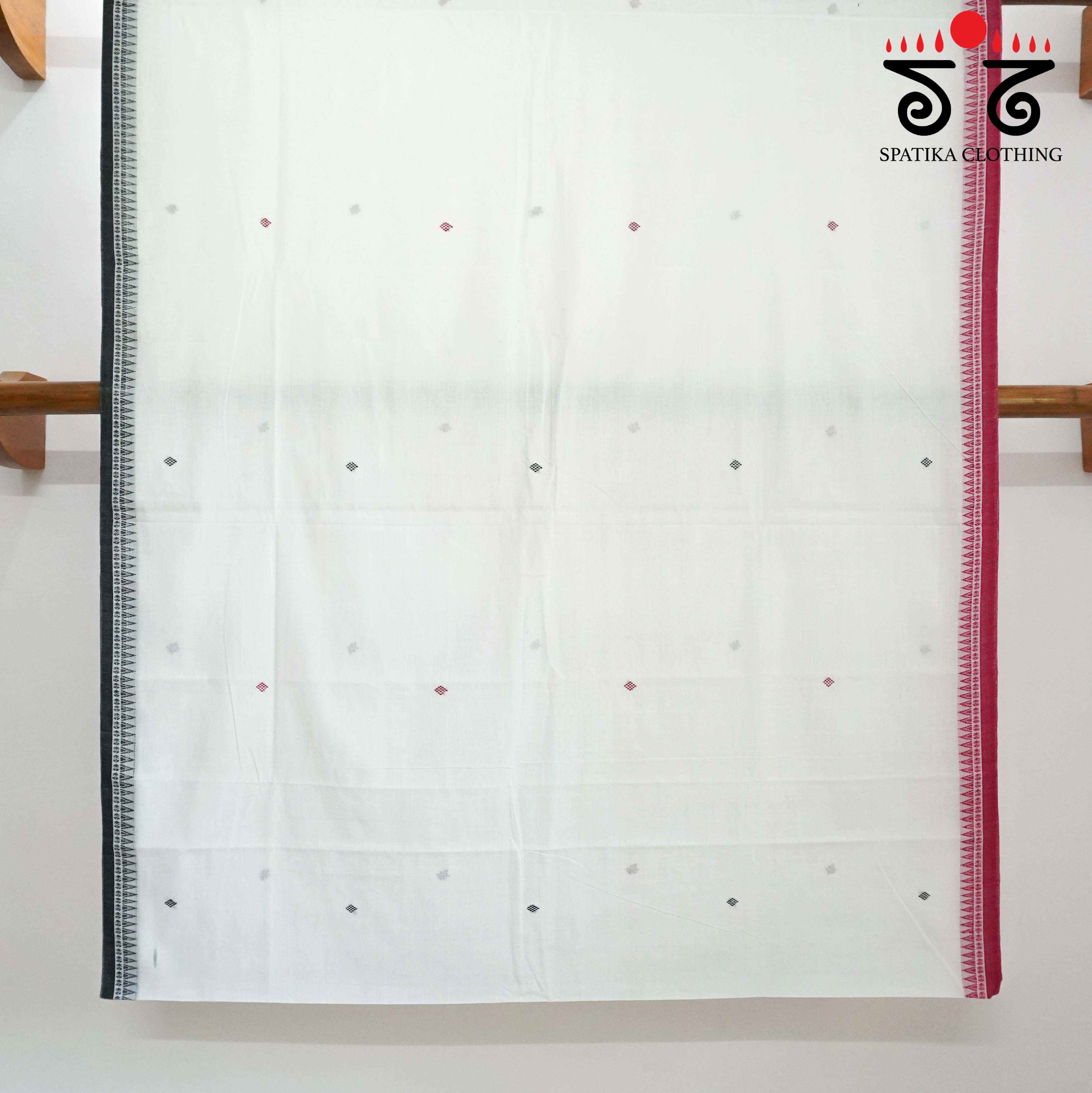 Begampur - White Multi-colour Handwoven Cotton Saree