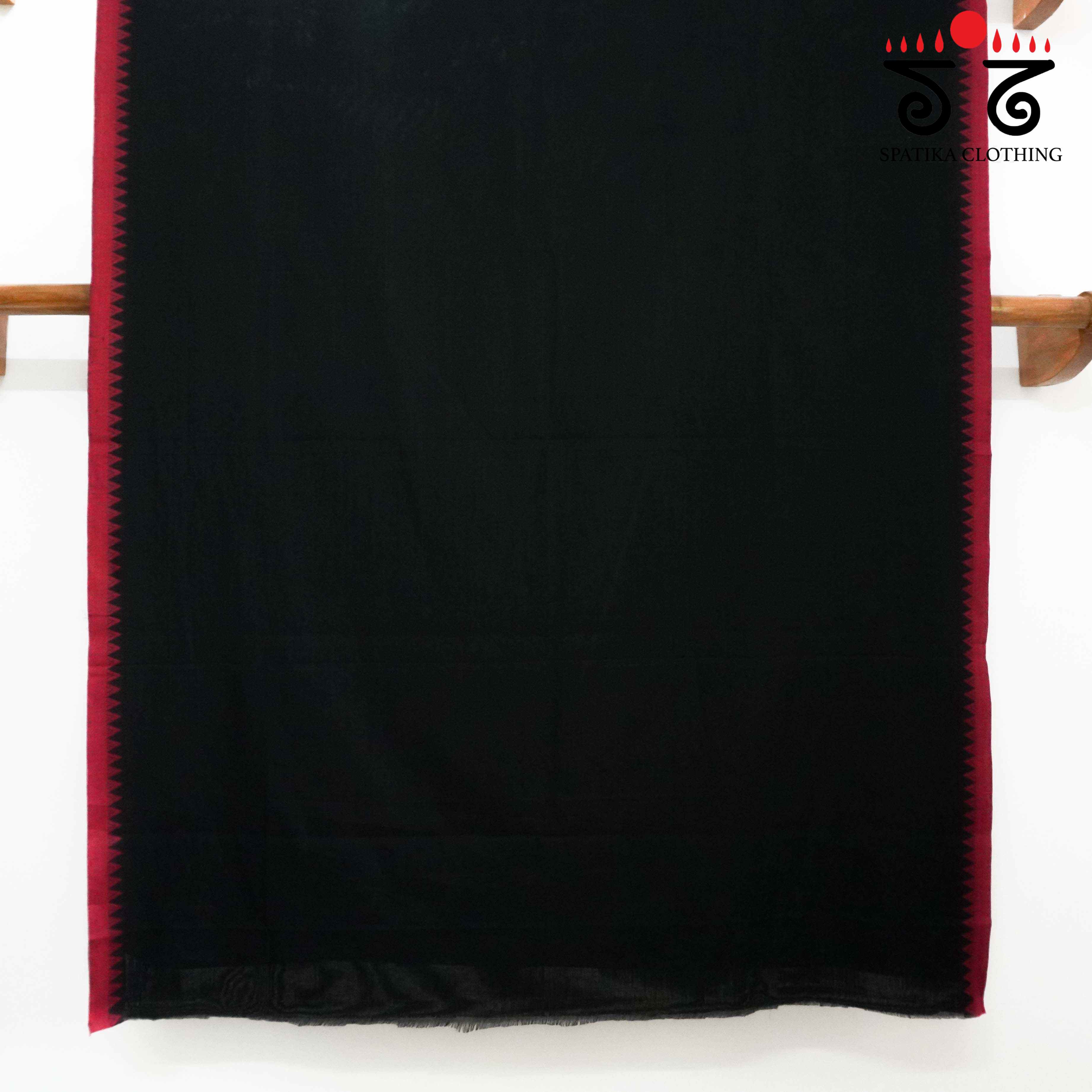 Begampur - Black & Red Handwoven Cotton Saree