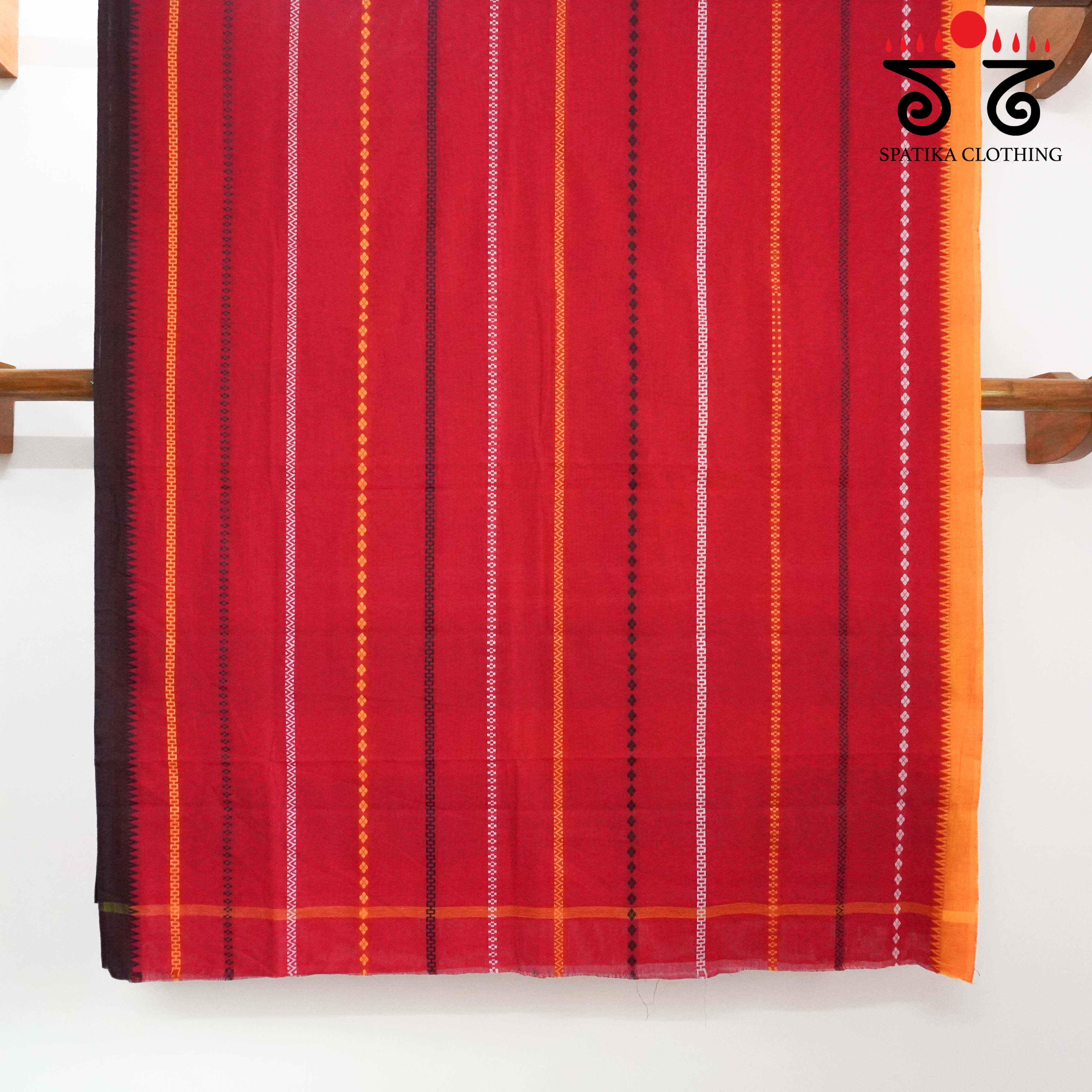 Begampur - Red Handwoven Cotton Saree