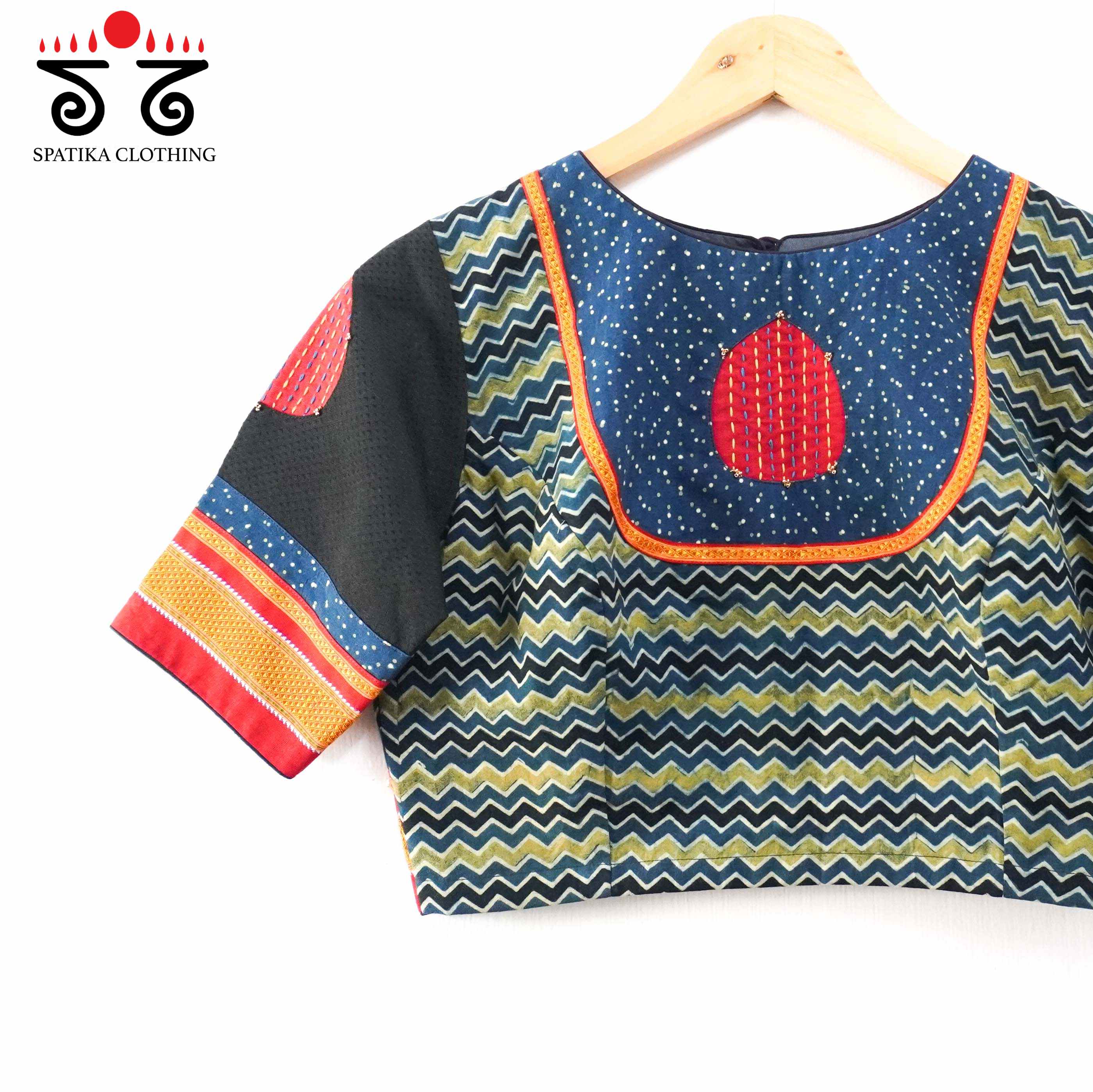 Ajrak Patch Work Blouse New!