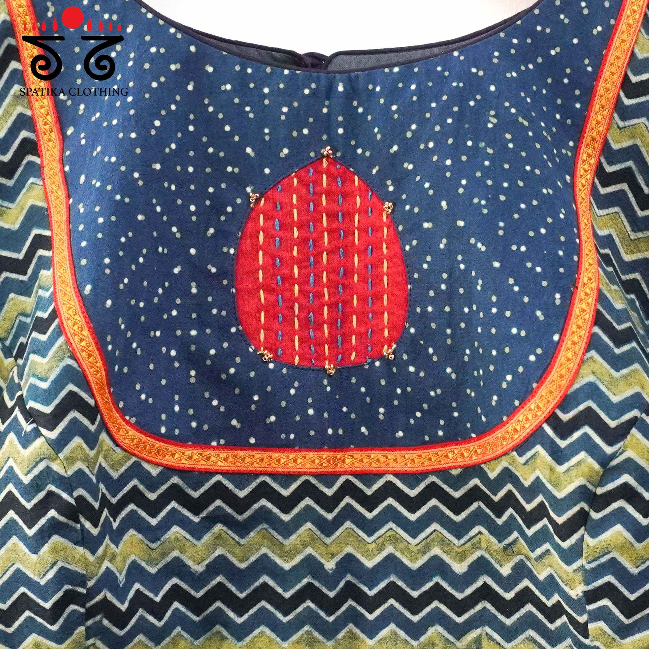 Ajrak Patch Work Blouse New!