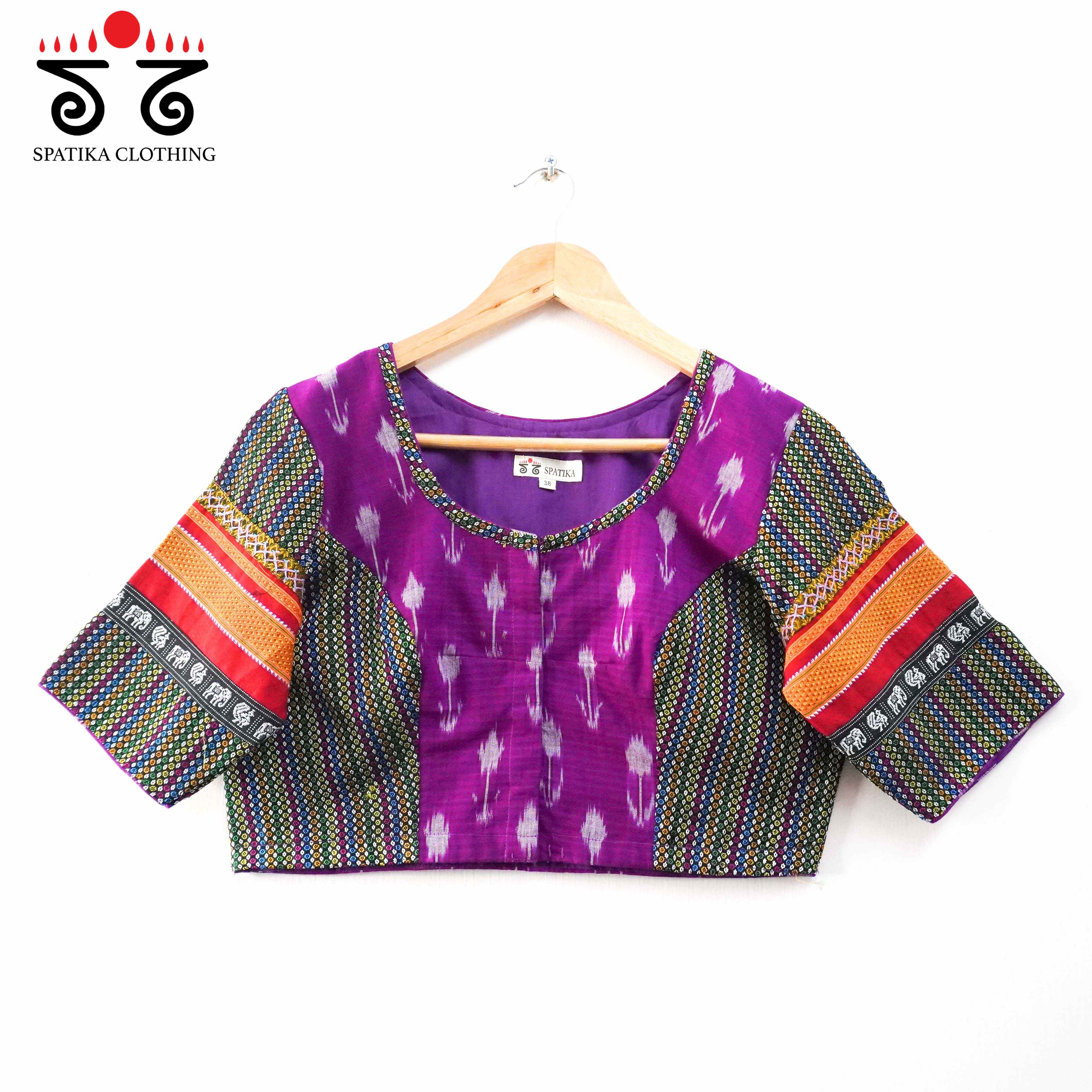 Purple Ikat Khun-Hand crafted Blouse