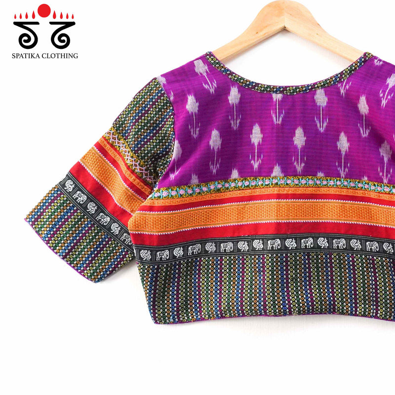 Purple Ikat Khun-Hand crafted Blouse