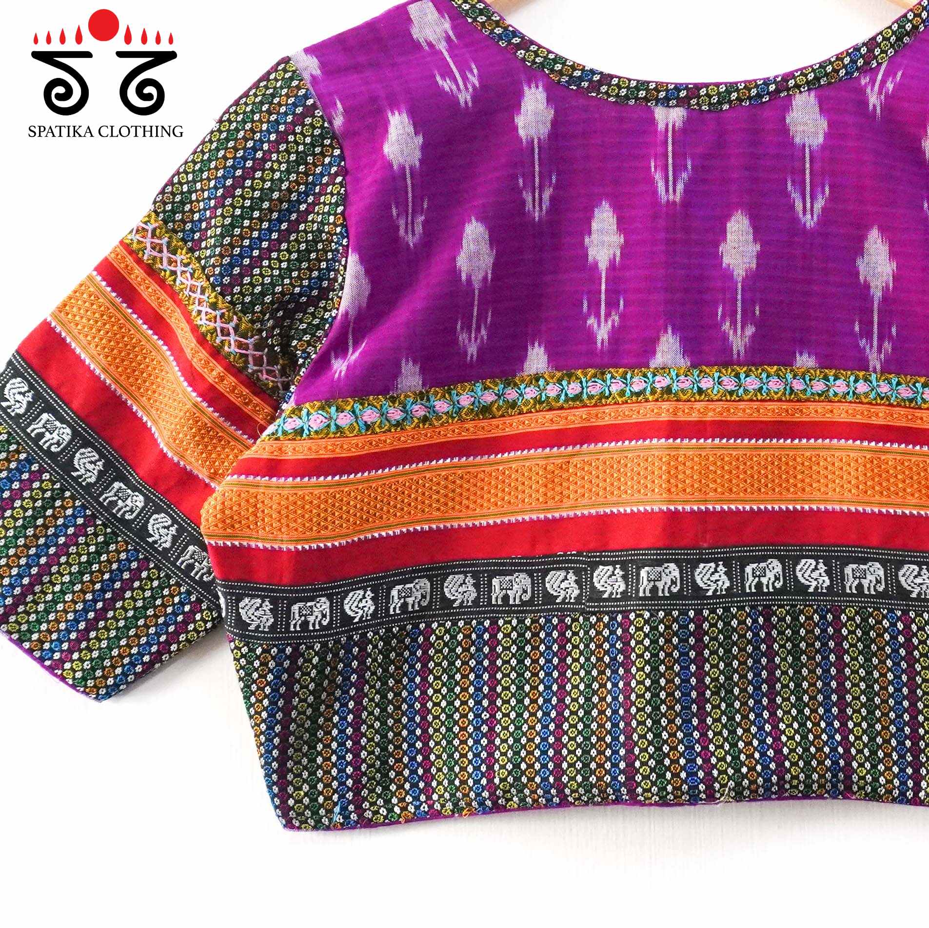 Purple Ikat Khun-Hand crafted Blouse