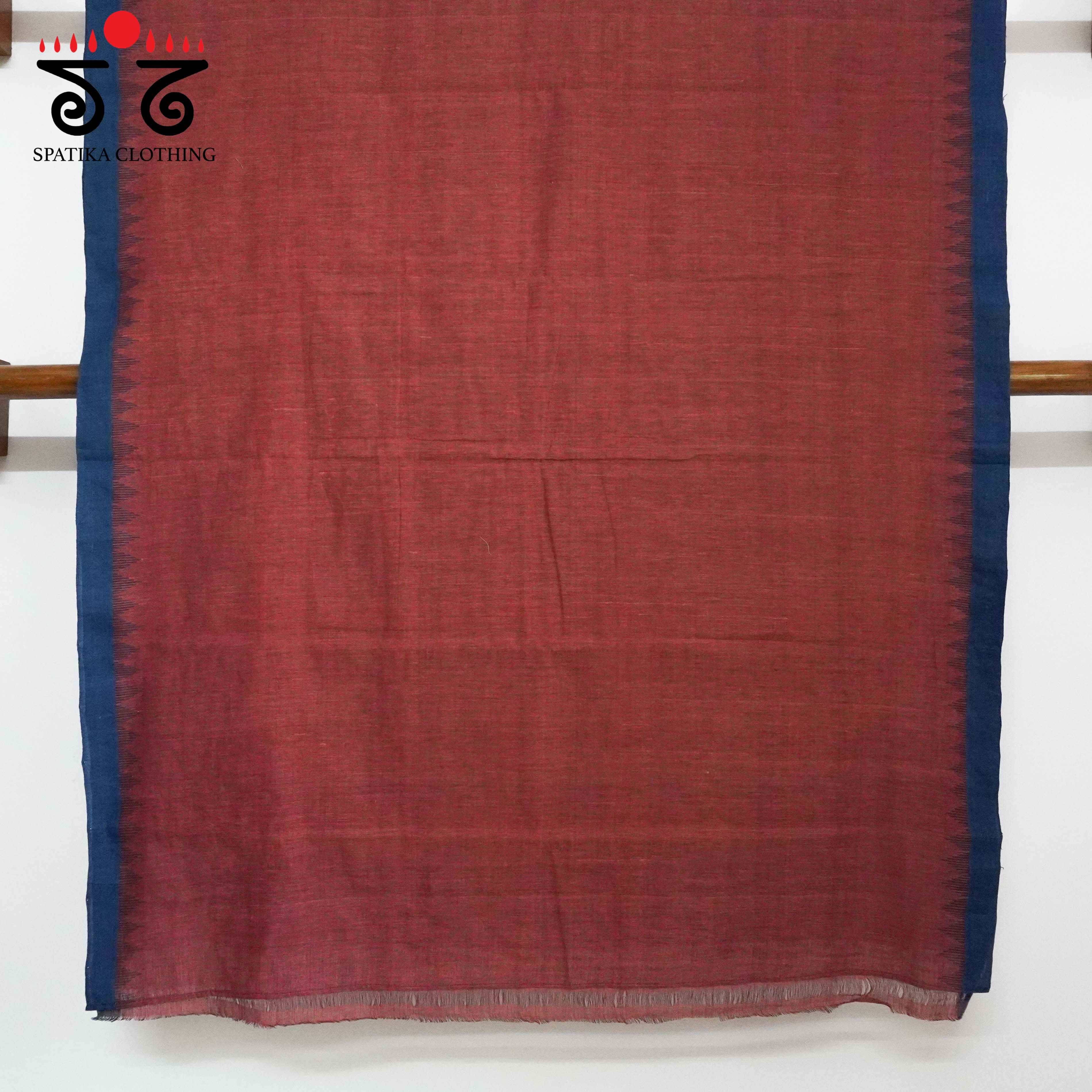 Red Ponduru Handspun Cotton Saree - With Special Blouse