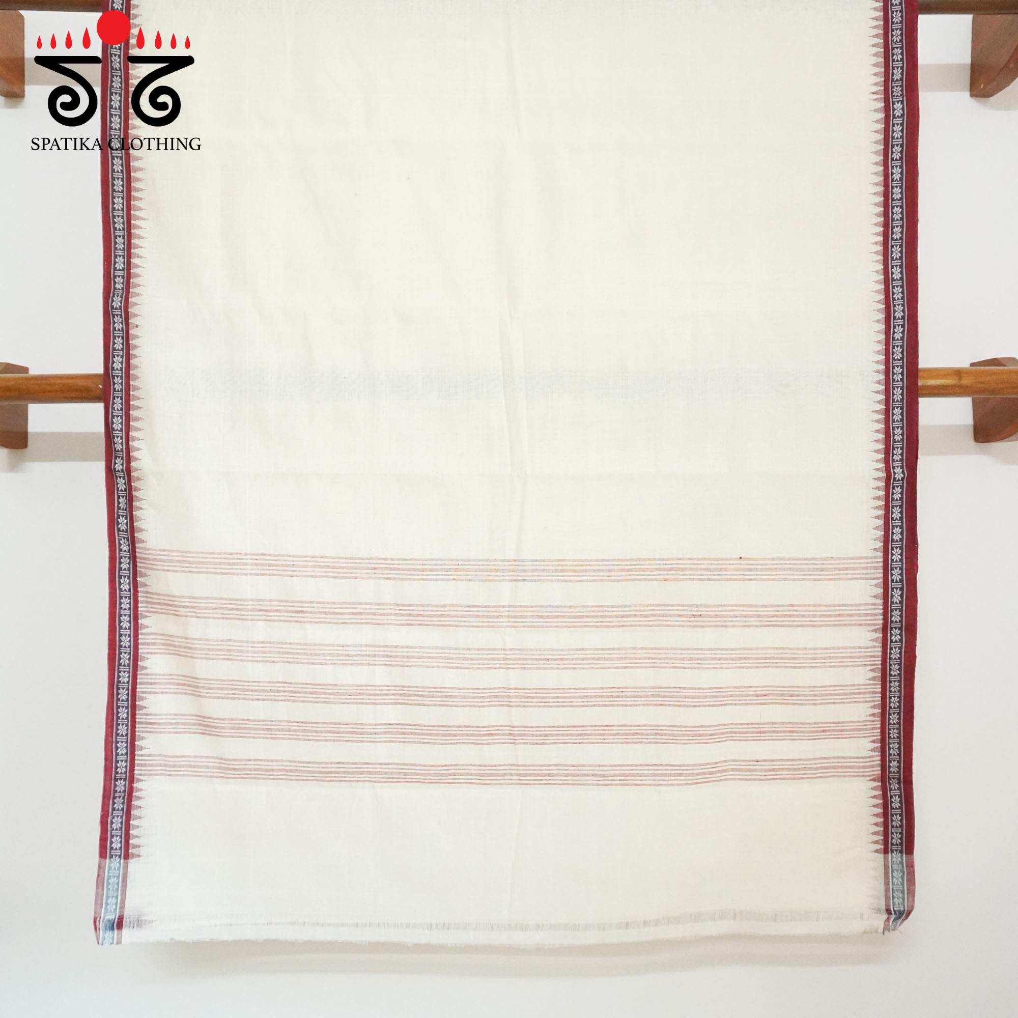 White Ponduru Handspun Cotton Saree