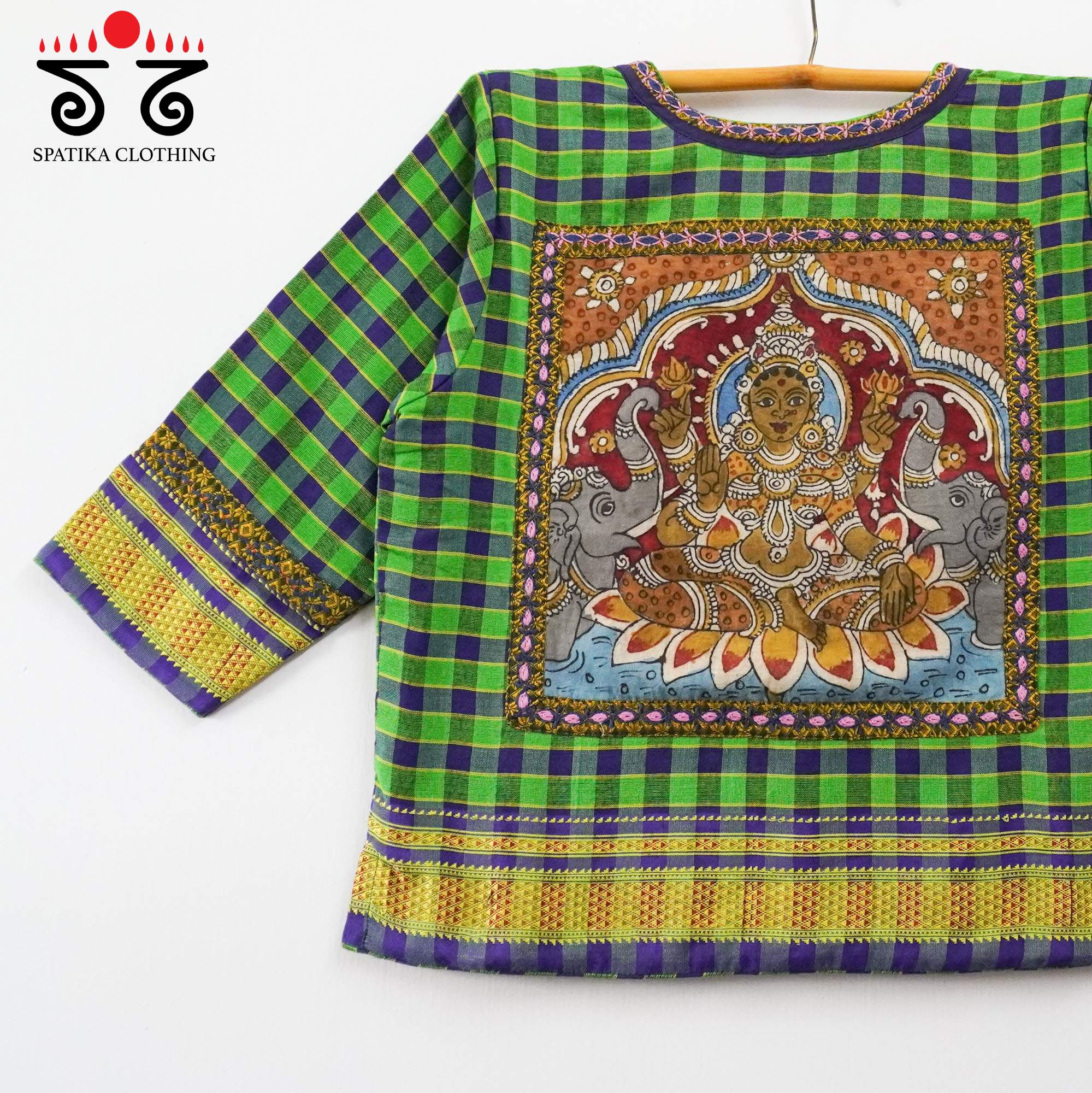 Ashta Lakshmi - Pen Kalamkari Croptop