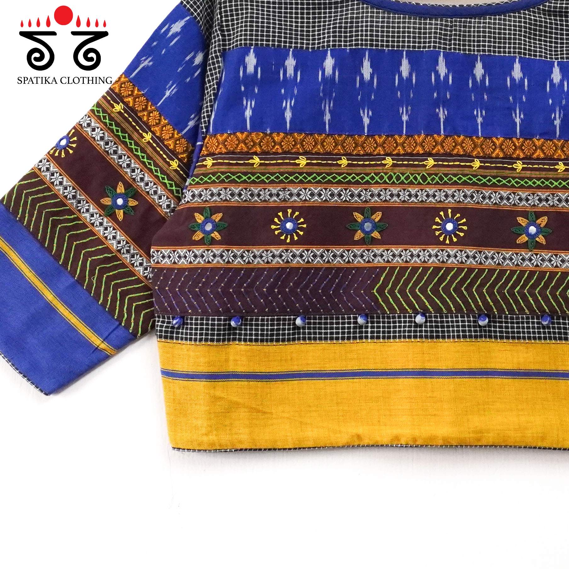 The Patteda Anchu - Blue Lambani Blouse