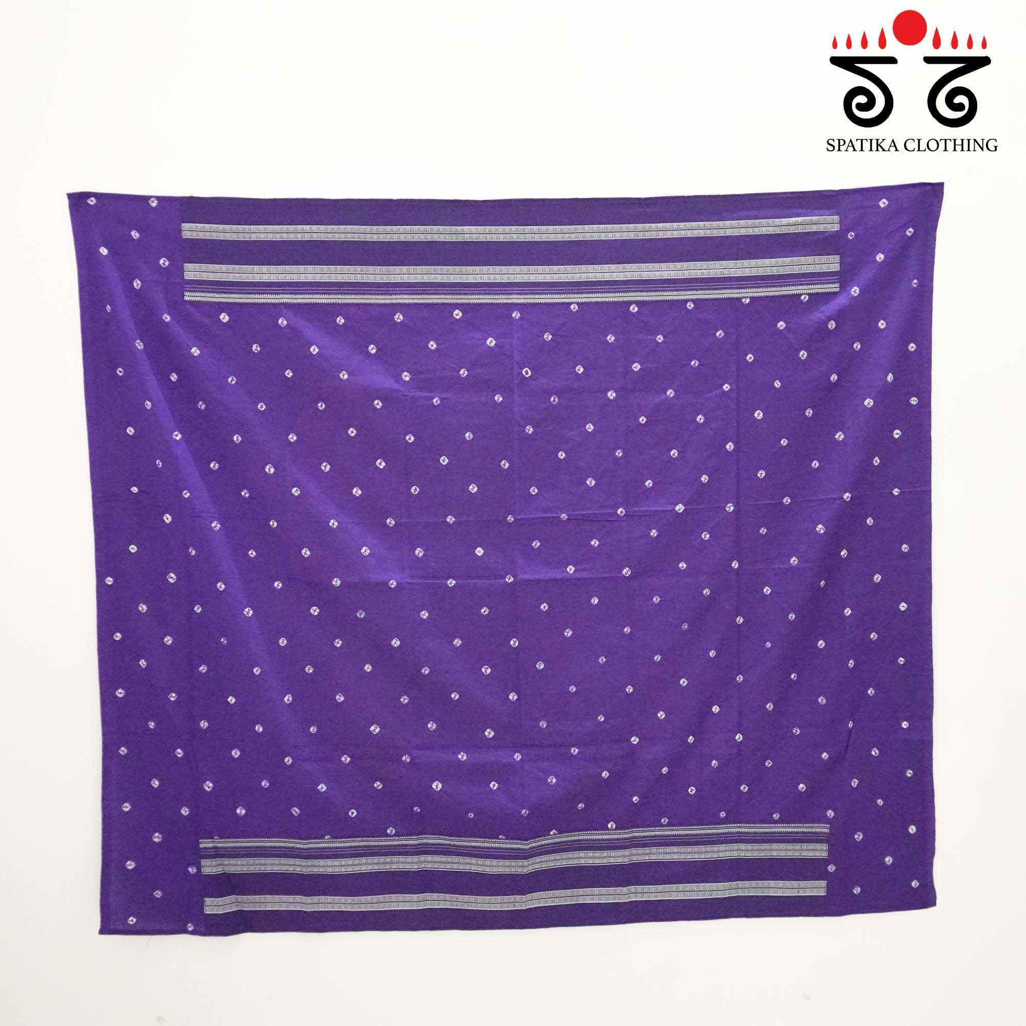 Red Ilkal Handwoven Cotton Saree - Bandhini Blouse