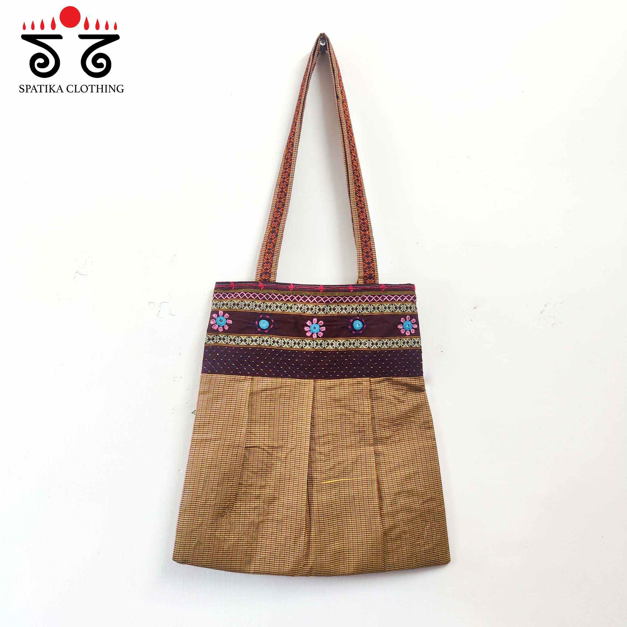 Hand Embroidered Ilkal Tote Bag