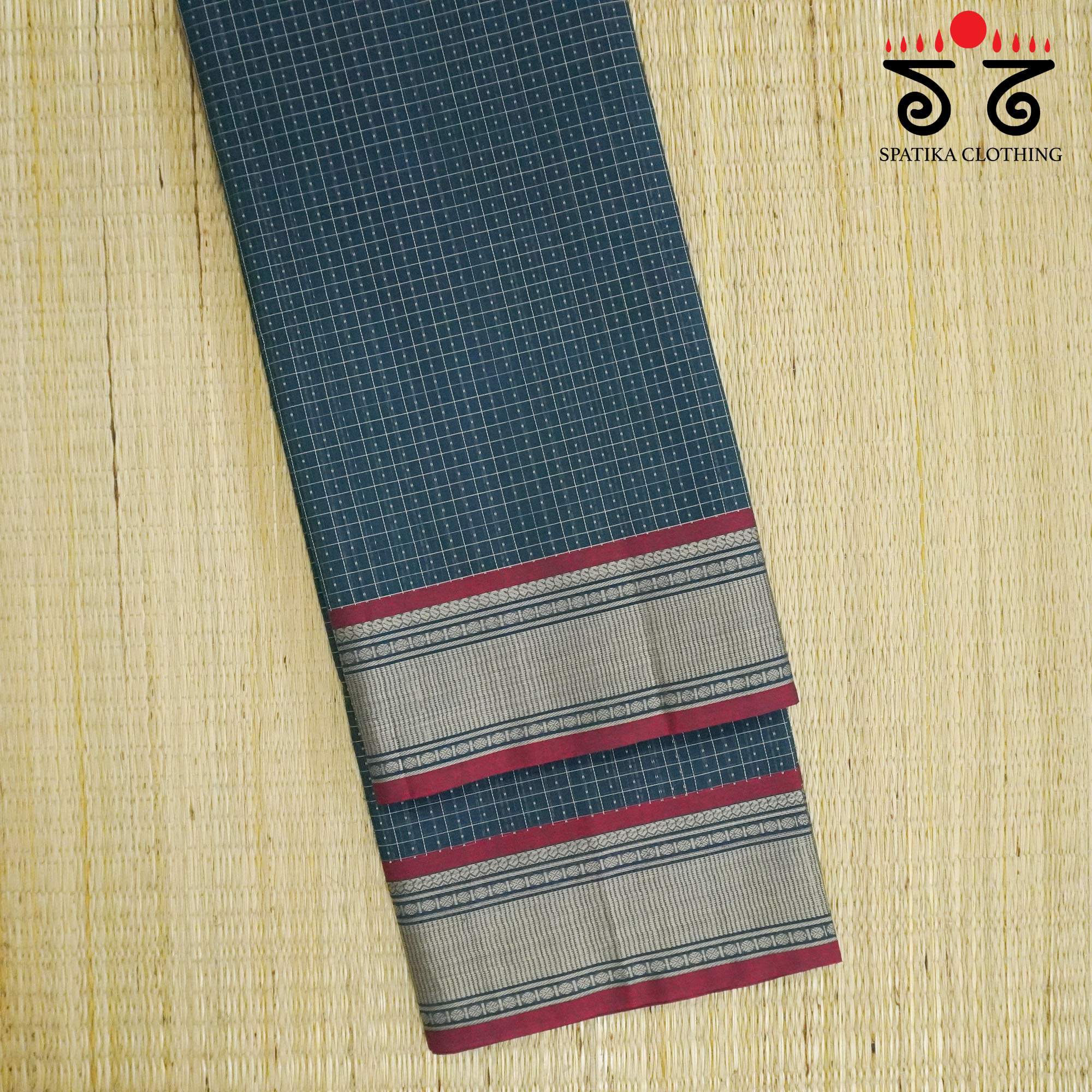 Teal Kanchi Cotton Saree