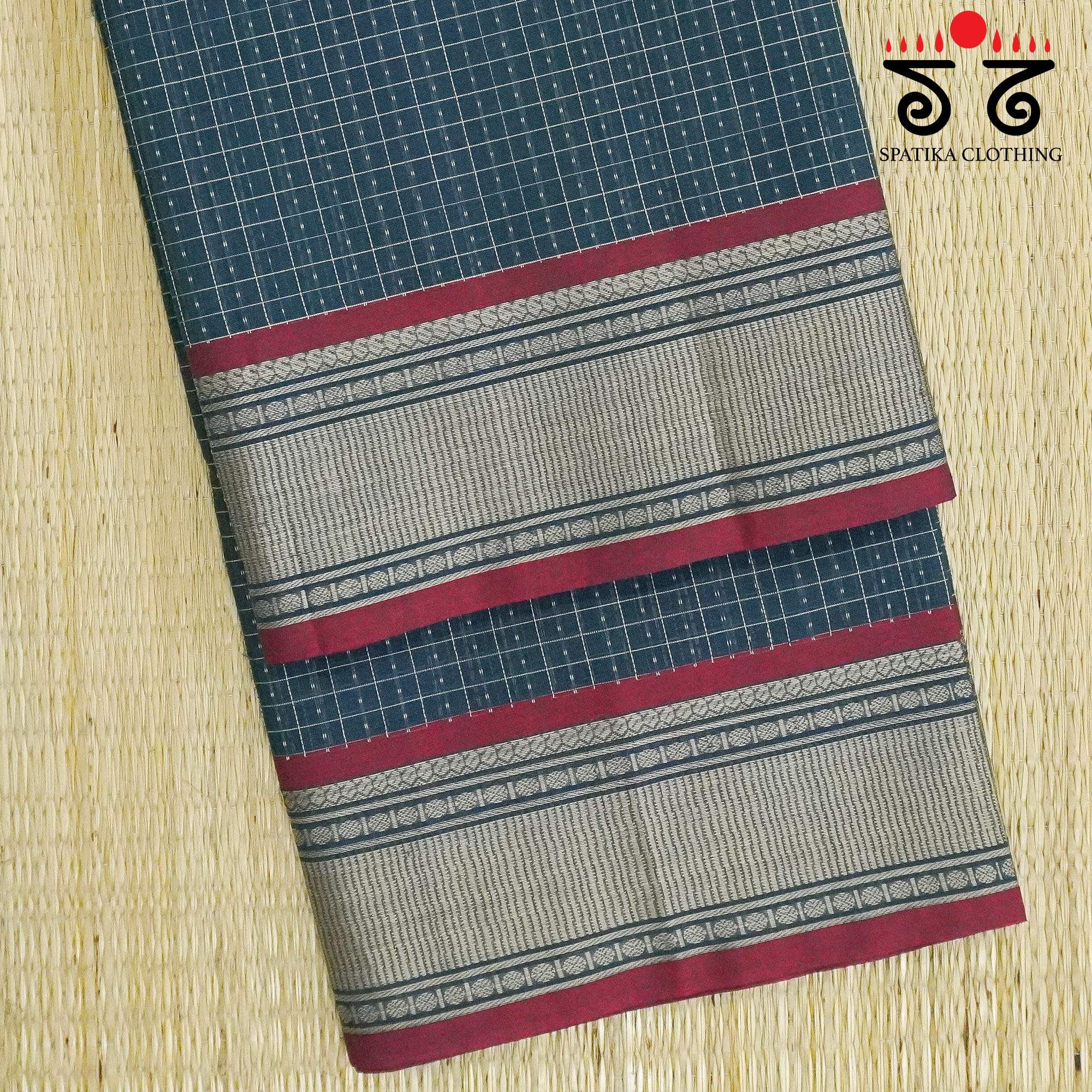 Teal Kanchi Cotton Saree