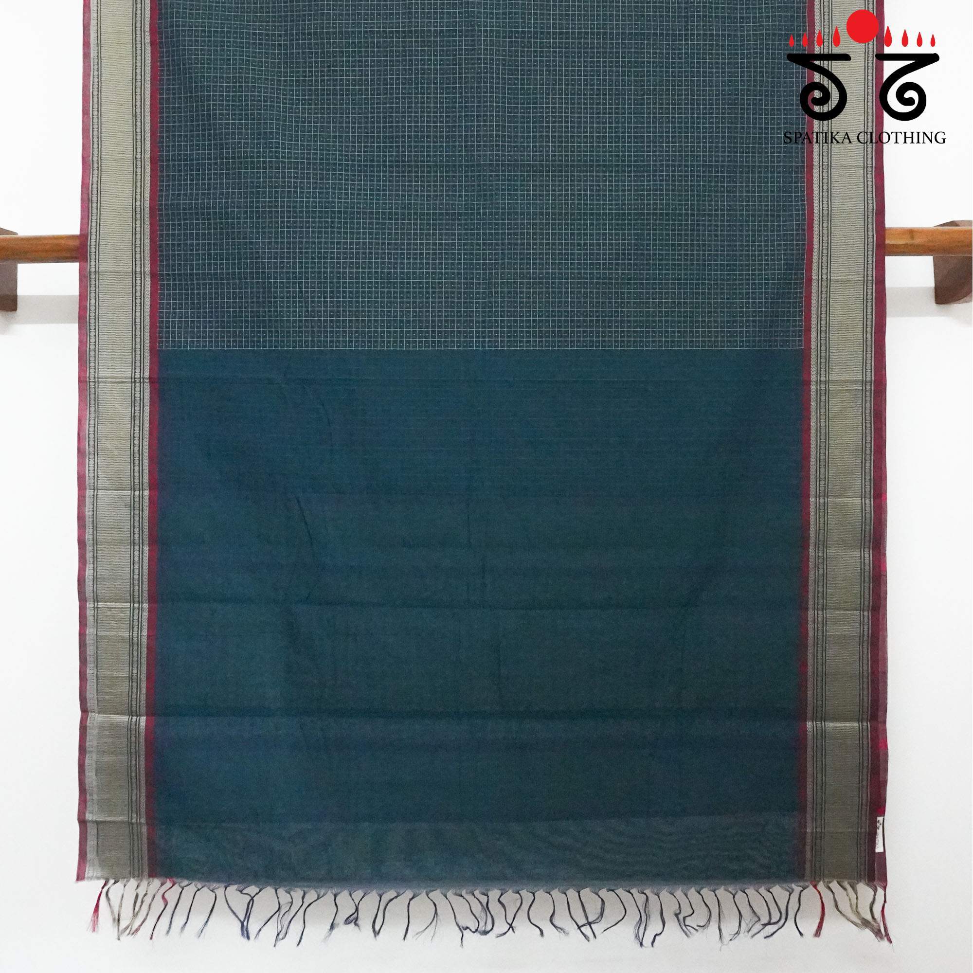Teal Kanchi Cotton Saree
