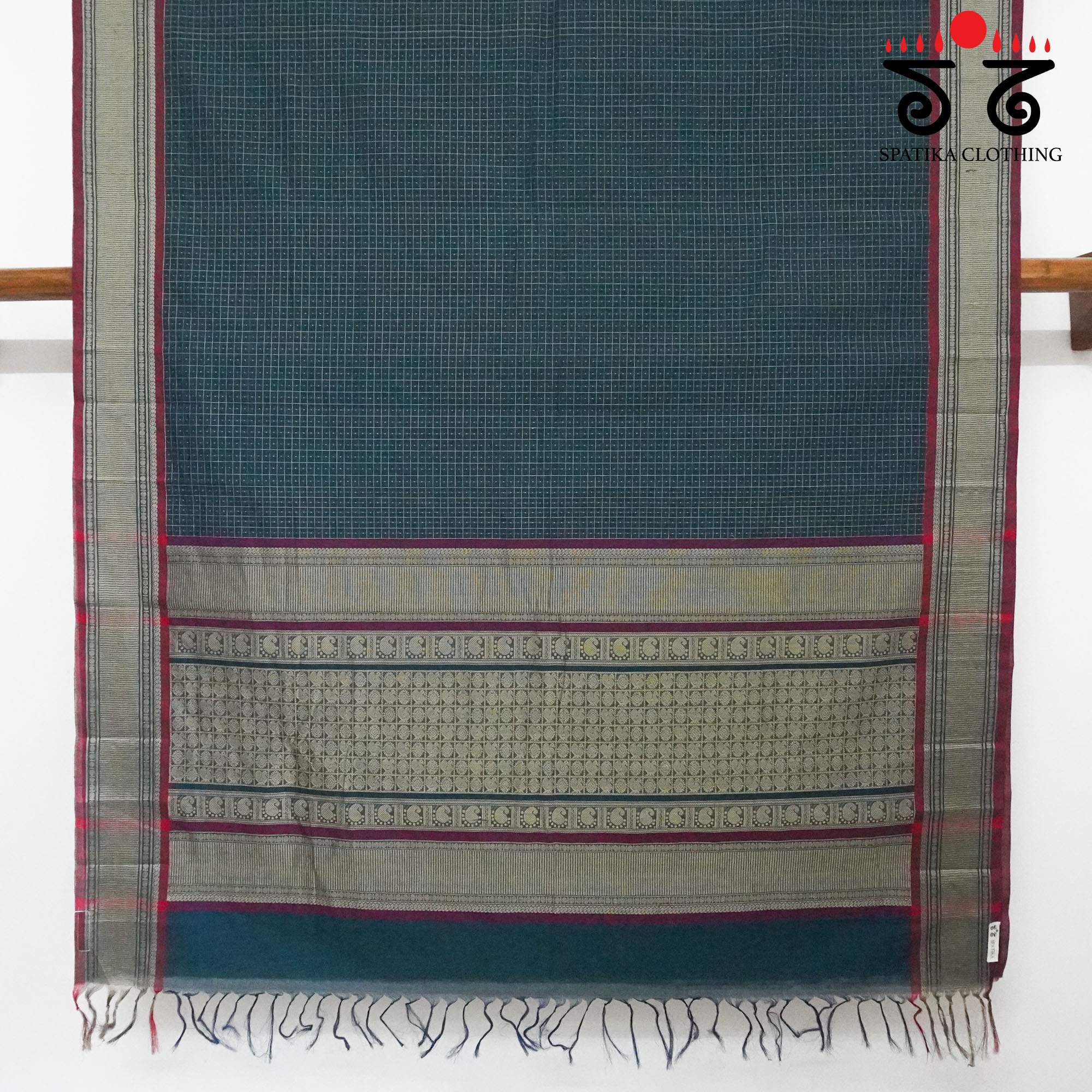 Teal Kanchi Cotton Saree