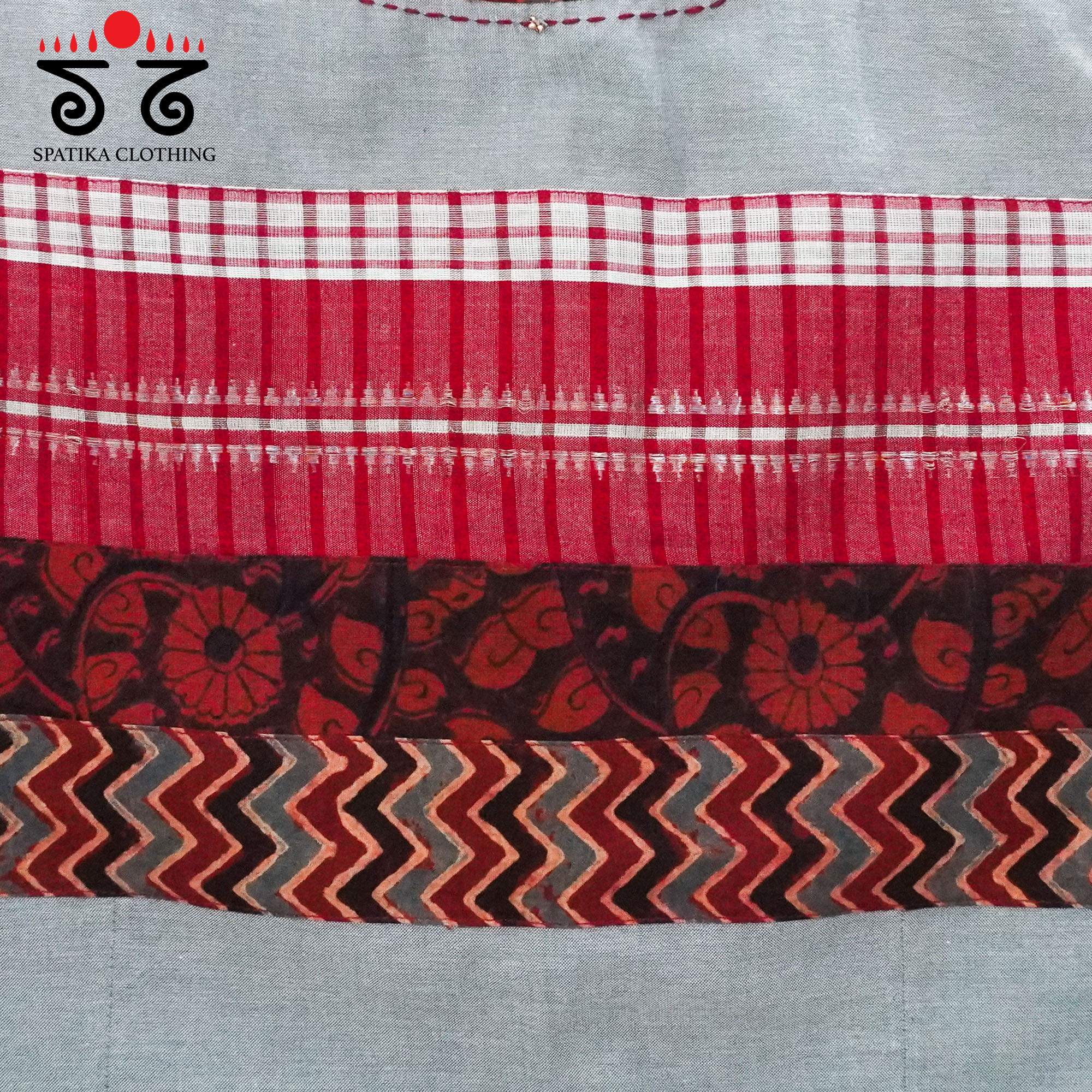 Grey Kalamkari Sleeveless Blouse