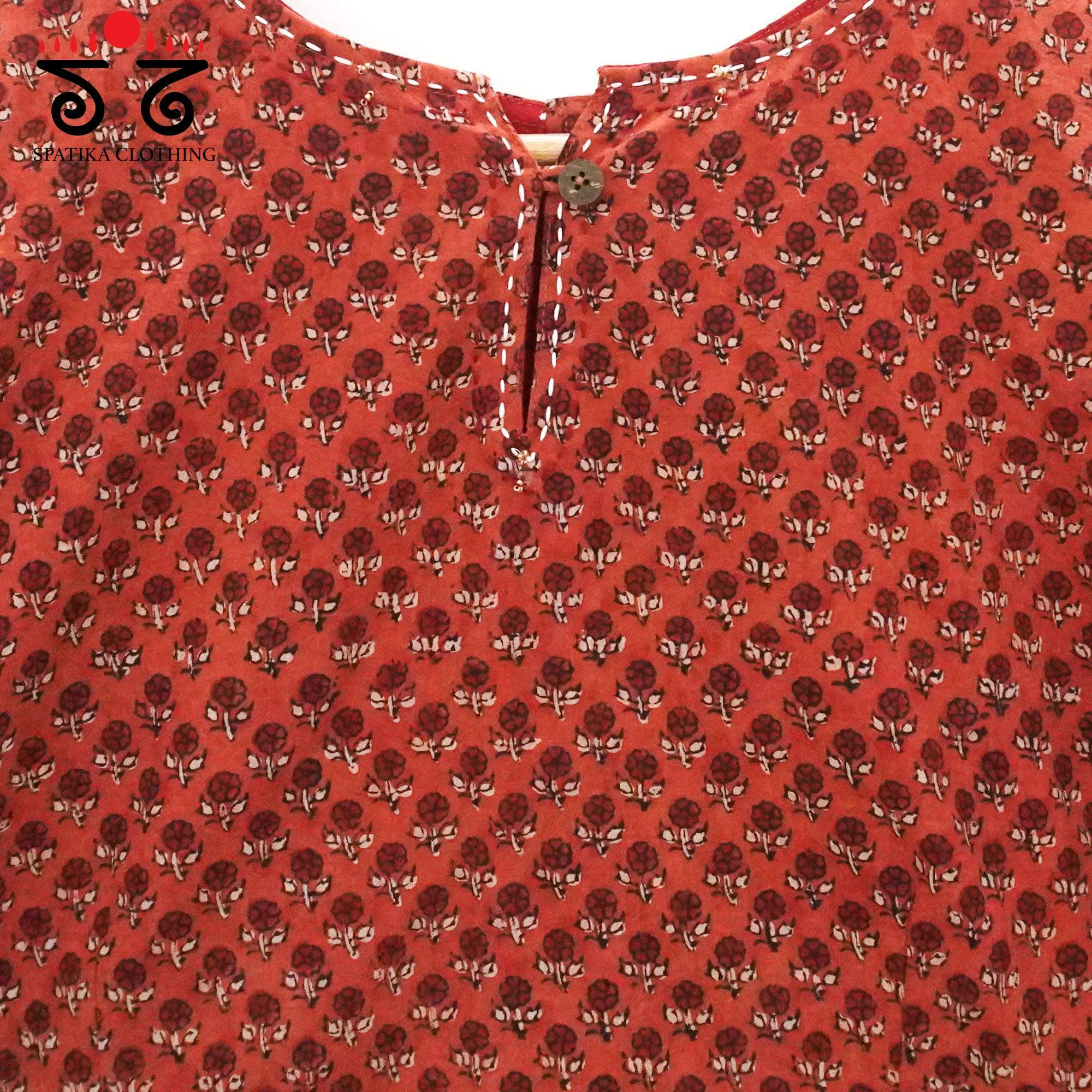 The Red Ruffle Sleeves Blouse