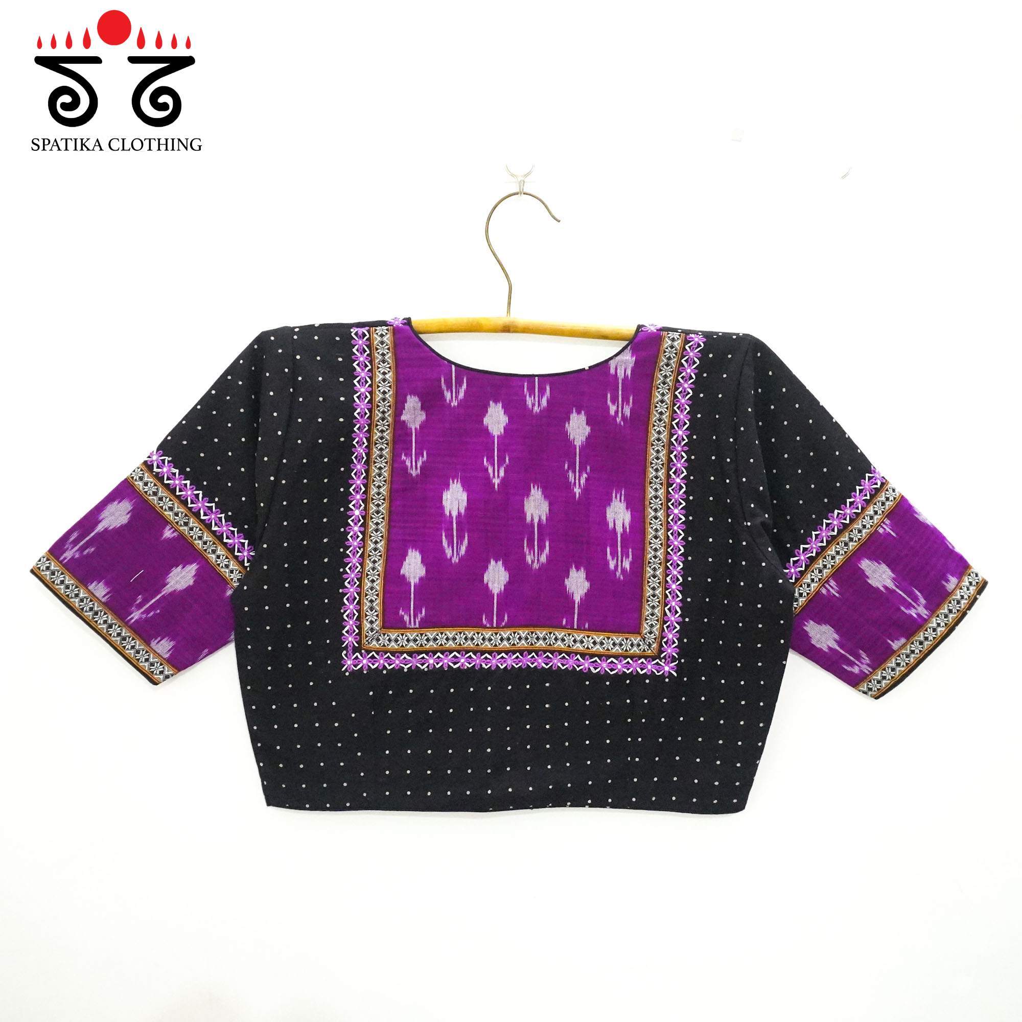 Black Ajrak - Ikat Hand Crafted Blouse