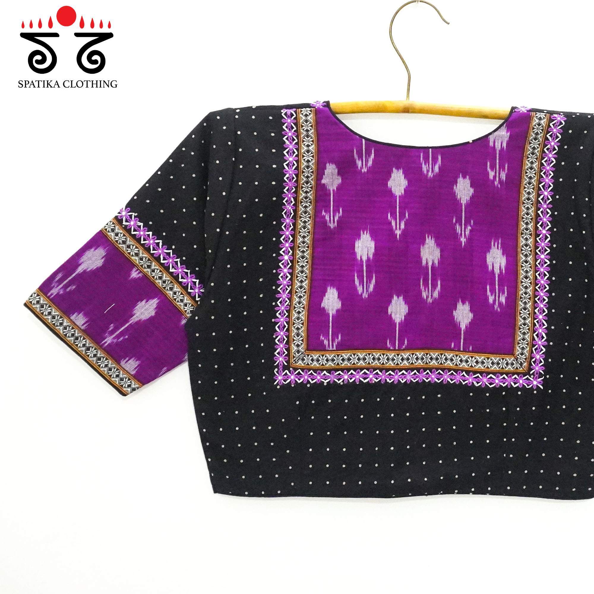 Black Ajrak - Ikat Hand Crafted Blouse